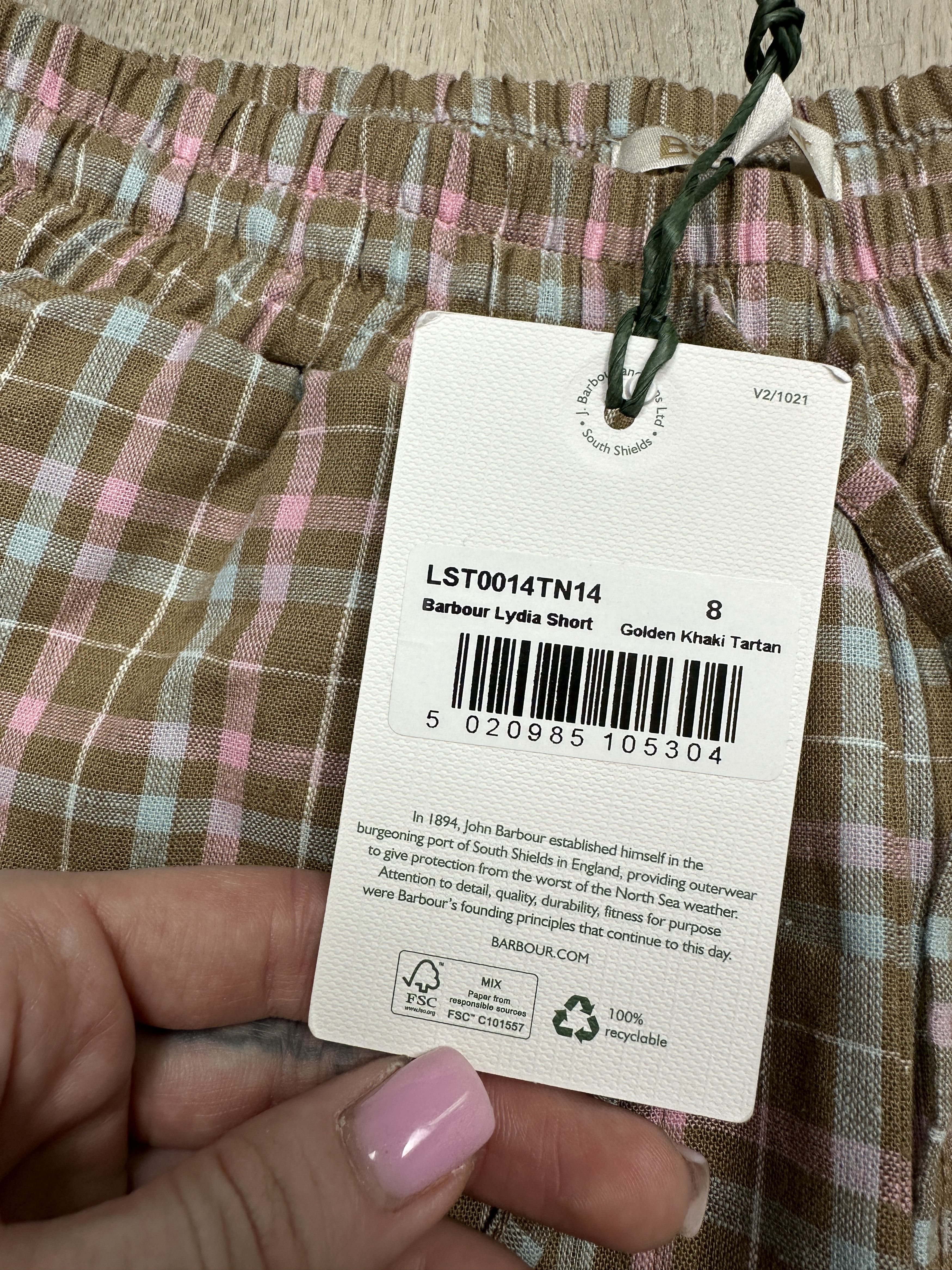 Barbour NEW Barbour Womens Lydia LINEN Check Shorts Size 27" / US 4 / IT 40 - 4 Thumbnail