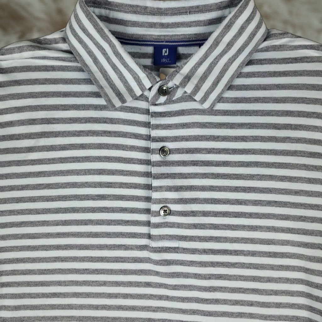 Footjoy VINTAGE FootJoy Polo Shirt Mens Size Medium Blue Striped Short Sleeve Shirt Adult M Blue Casual/Business/Preppy Men’s Polo Size US M / EU 48-50 / 2 - 1 Thumbnail