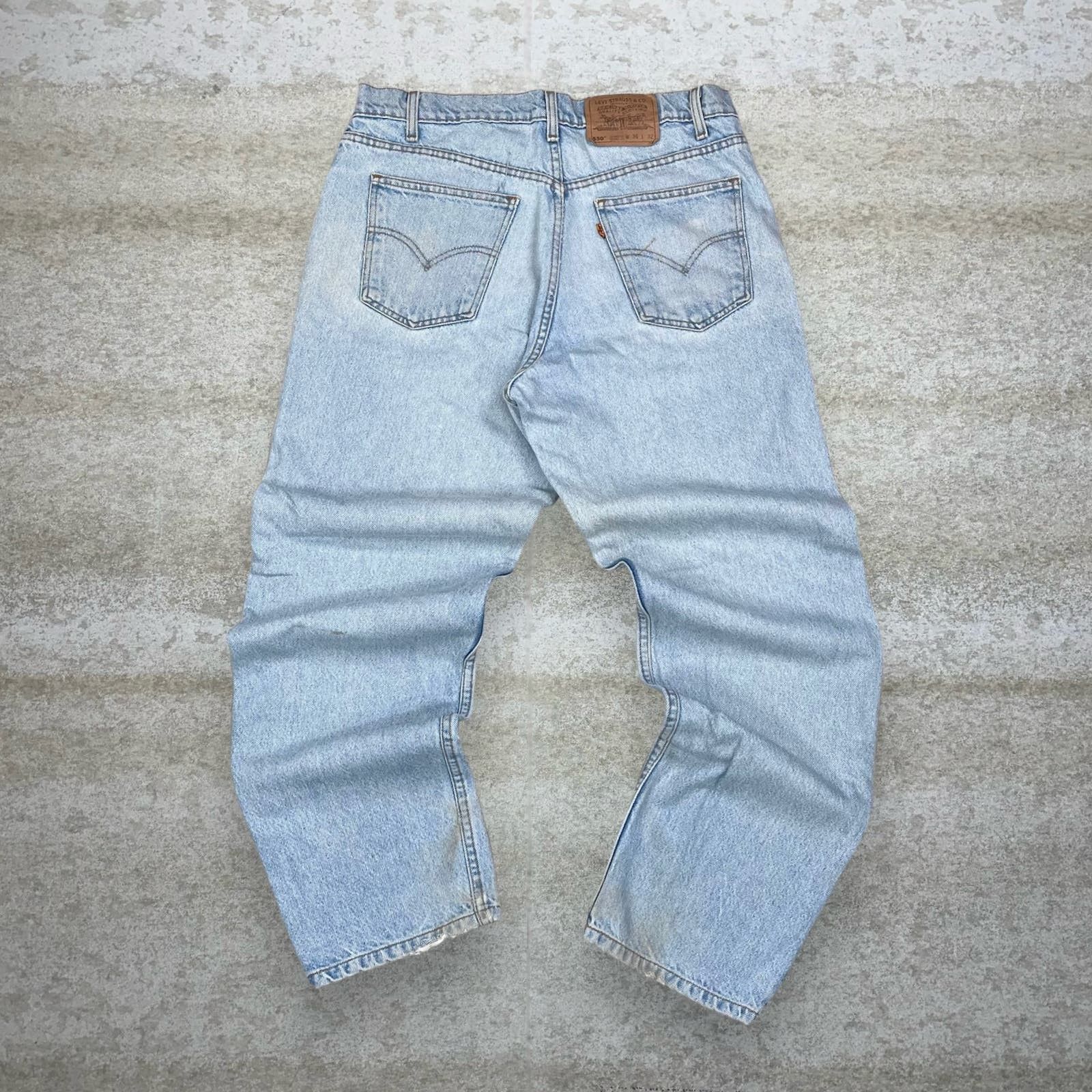 image of Vintage Orange Tab Levis Jeans 550 Light Wash Denim 90's in Blue, Men's (Size 36)