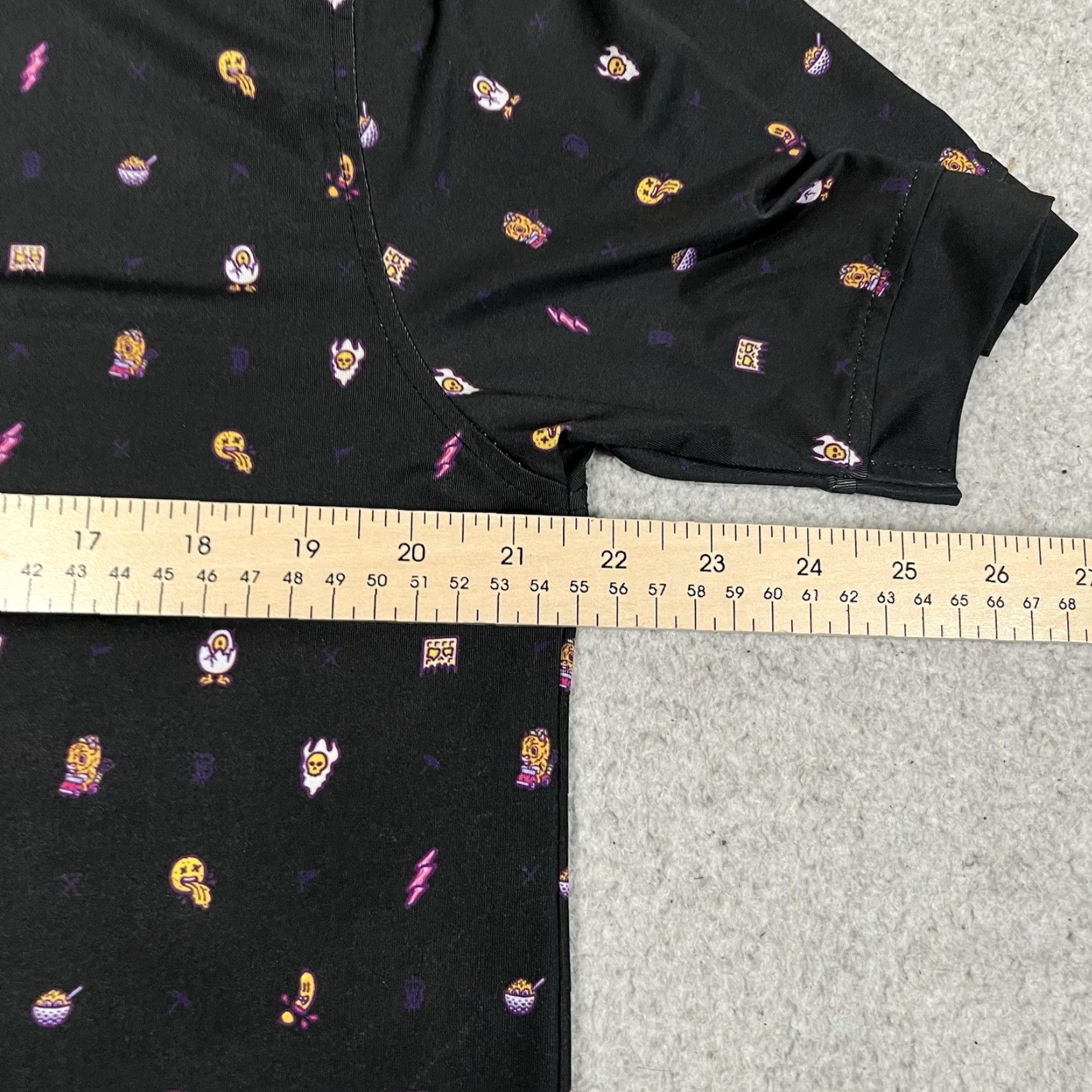 Vintage Waggle Polo Shirt Mens L Black All Over Print Performance Golf Stretch AOP Size US L / EU 52-54 / 3 - 7 Thumbnail