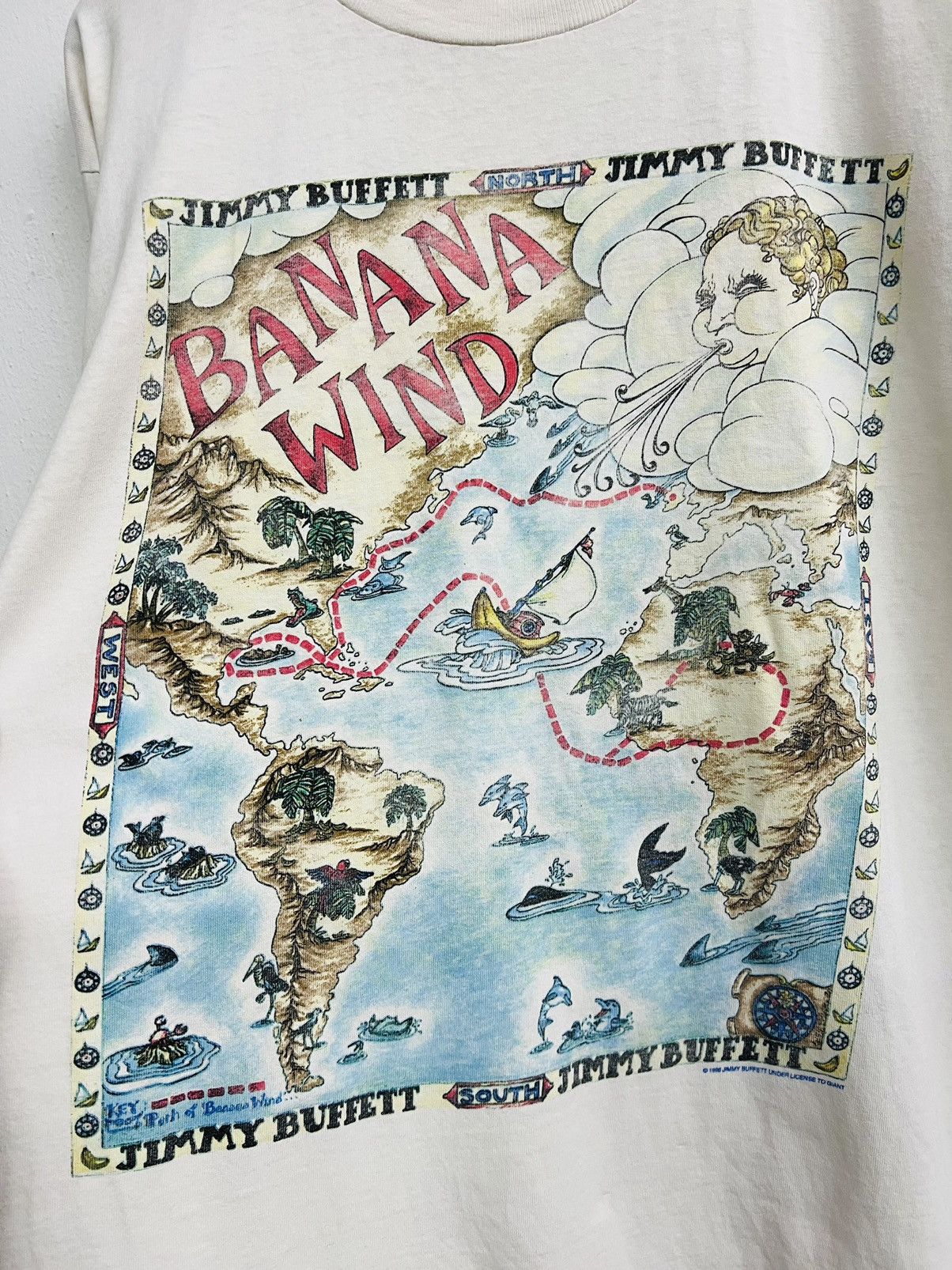 Band Tees × Nike × Vintage VINTAGE JIMMY BUFFET 1996 BANANA WIND TOUR TEE Size US L / EU 52-54 / 3 - 5 Thumbnail