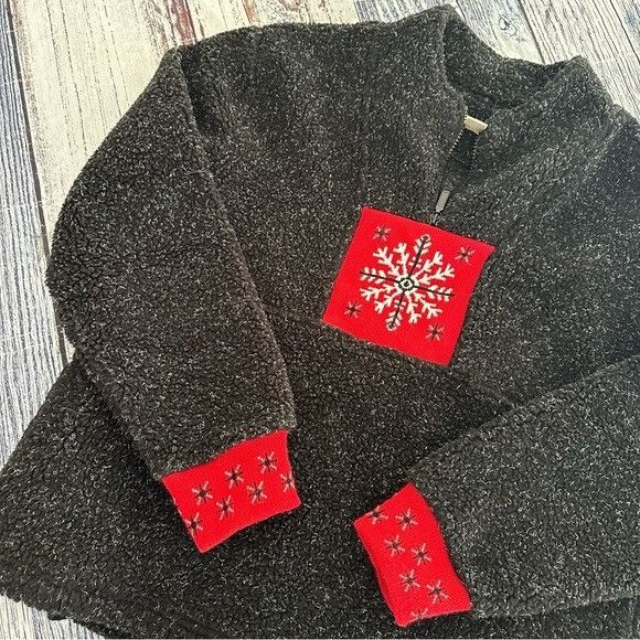 Vintage Vintage 2004 Christopher & Banks Chunky Teddy Fleece Pullove Size L / US 10 / IT 46 - 1 Thumbnail