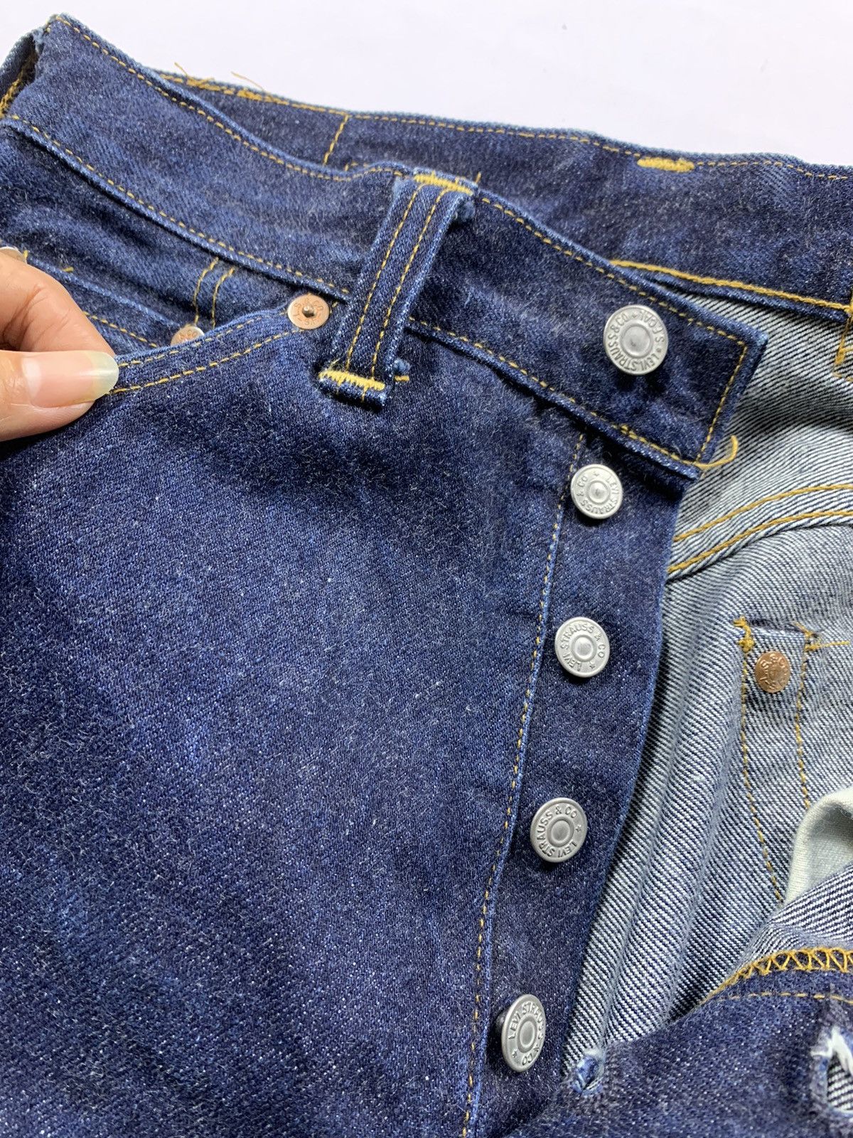 Levi's Vintage Clothing Vintage Levis 201XX Big E Selvedge Button Denim Jeans Size US 30 / EU 46 - 5 Thumbnail