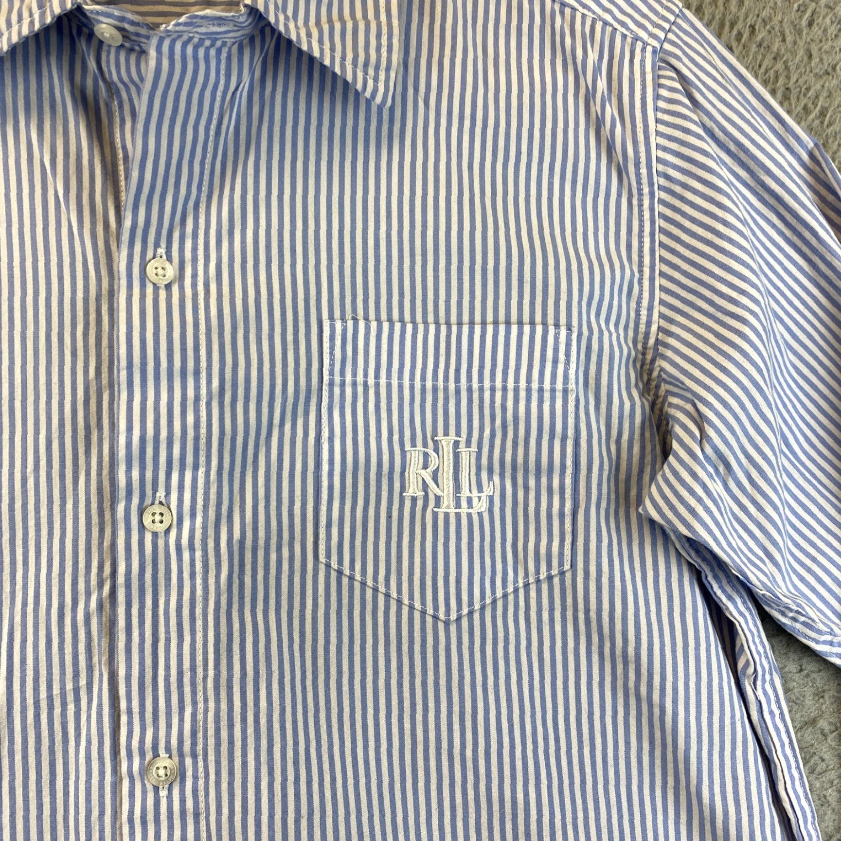 Ralph Lauren Ralph Lauren Shirt Men Adult S Button-Up 3/4 Sleeve Blue Cotton RLL Logo Striped Casual Mens Size US S / EU 44-46 / 1 - 4 Thumbnail