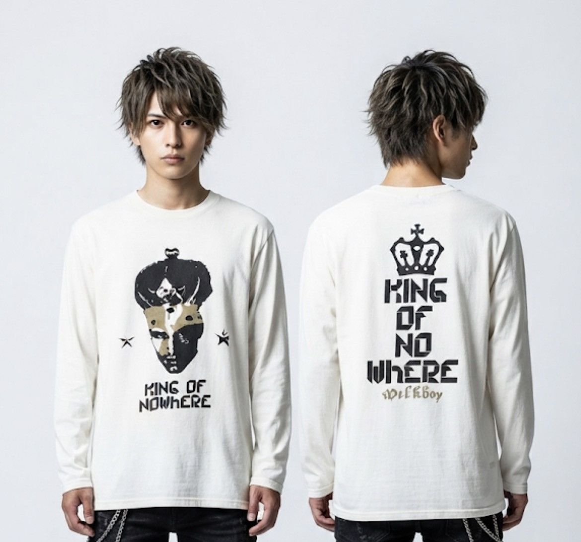 20471120 × Beauty Beast × Japanese Brand Distressed MilkBoy King Of No Where Double Sided Print Tee Size US XL / EU 56 / 4 - 1 Thumbnail