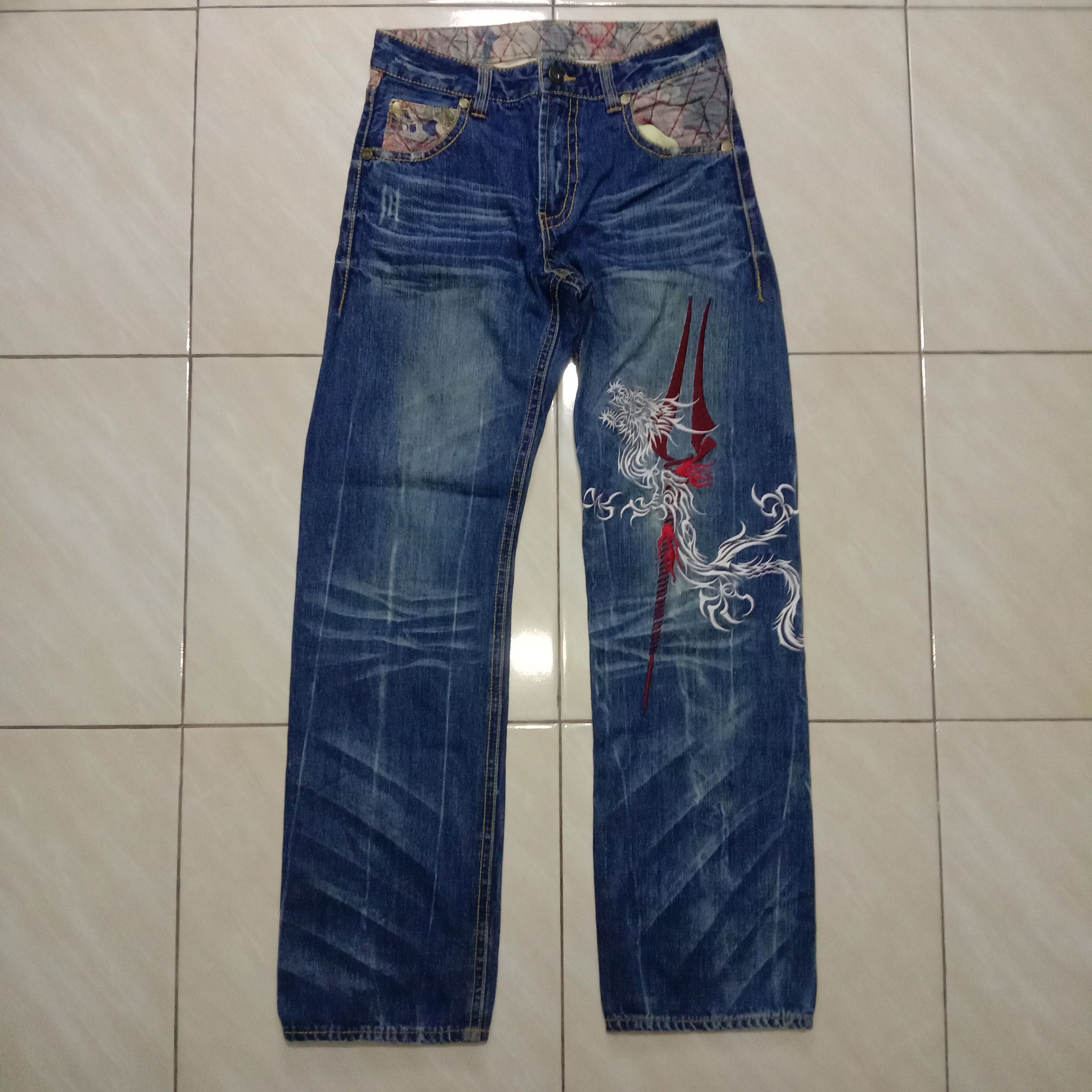 Anime × Cartoon Network × Japanese Brand Jeans Nishiki x Neon Genesis Evangelion Anime Manga Rare 00s Size US 30 / EU 46 - 3 Thumbnail