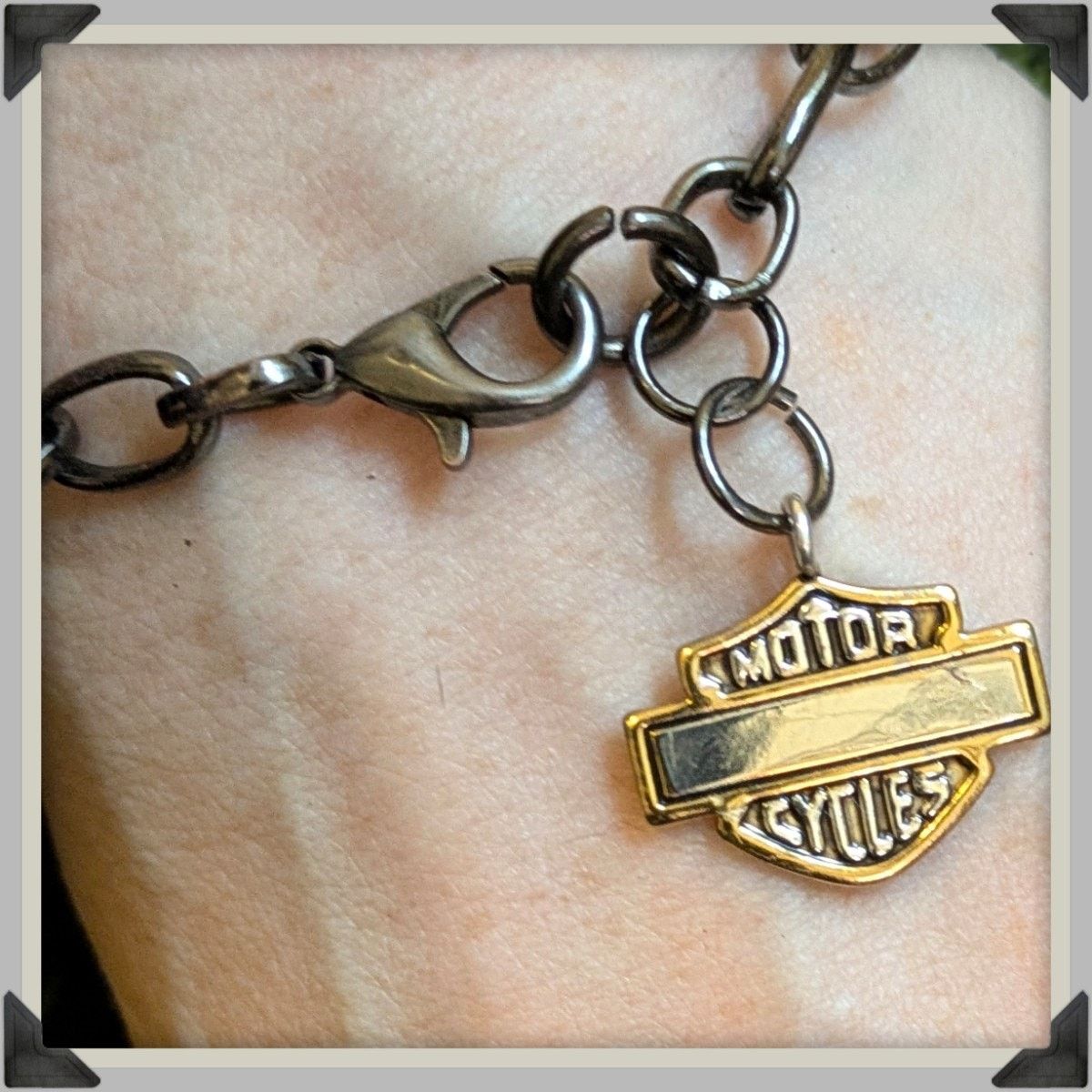Harley Davidson New HARLEY DAVIDSON 2 Tone Bar & Shield Charm Bracelet Size ONE SIZE - 3 Thumbnail