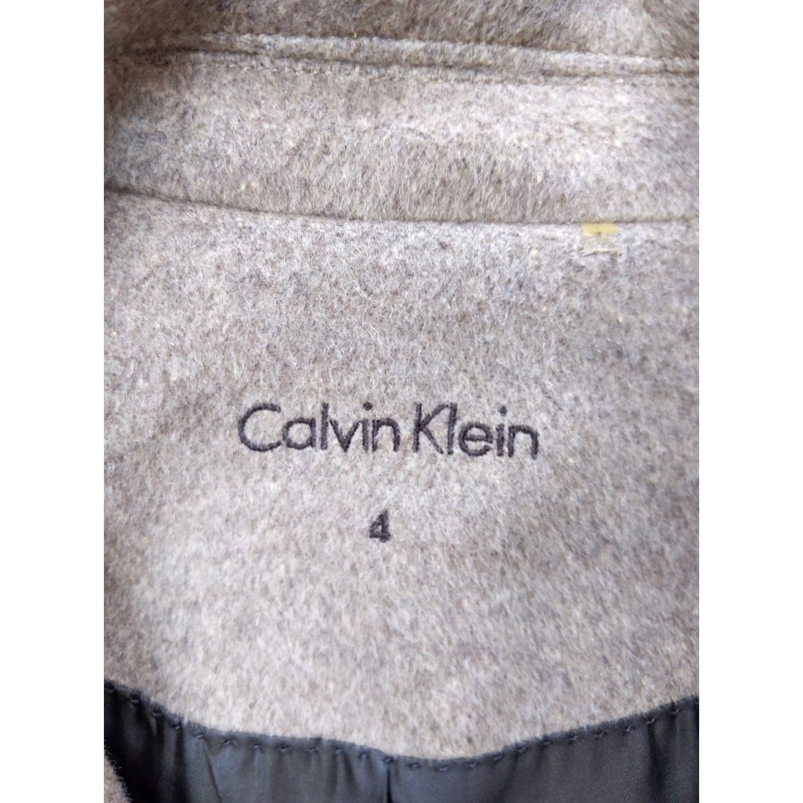 Calvin Klein Calvin Klein Coat Womens 4 Brown Wool Silk Blend Button Front Classic Jacket Pea Coat Lined Pockets Logo Button Front Size S / US 4 / IT 40 - 4 Thumbnail