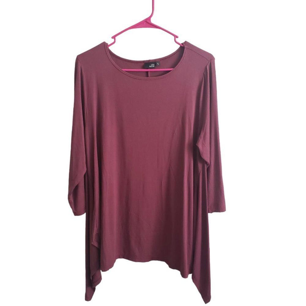 Designer CT263 Lisa Bayne Long Sleeve Maroon T-shirt L Size L / US 10 / IT 46 - 1 Thumbnail