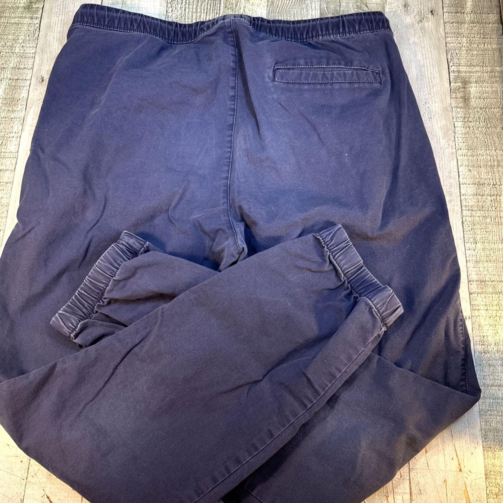 Gap Gap Mens Medium M Chino Drawstring Pants Blue Elastic Waist Straight Leg Casual 27Inseam M Machine Washable Pockets Size US 31 - 4 Thumbnail