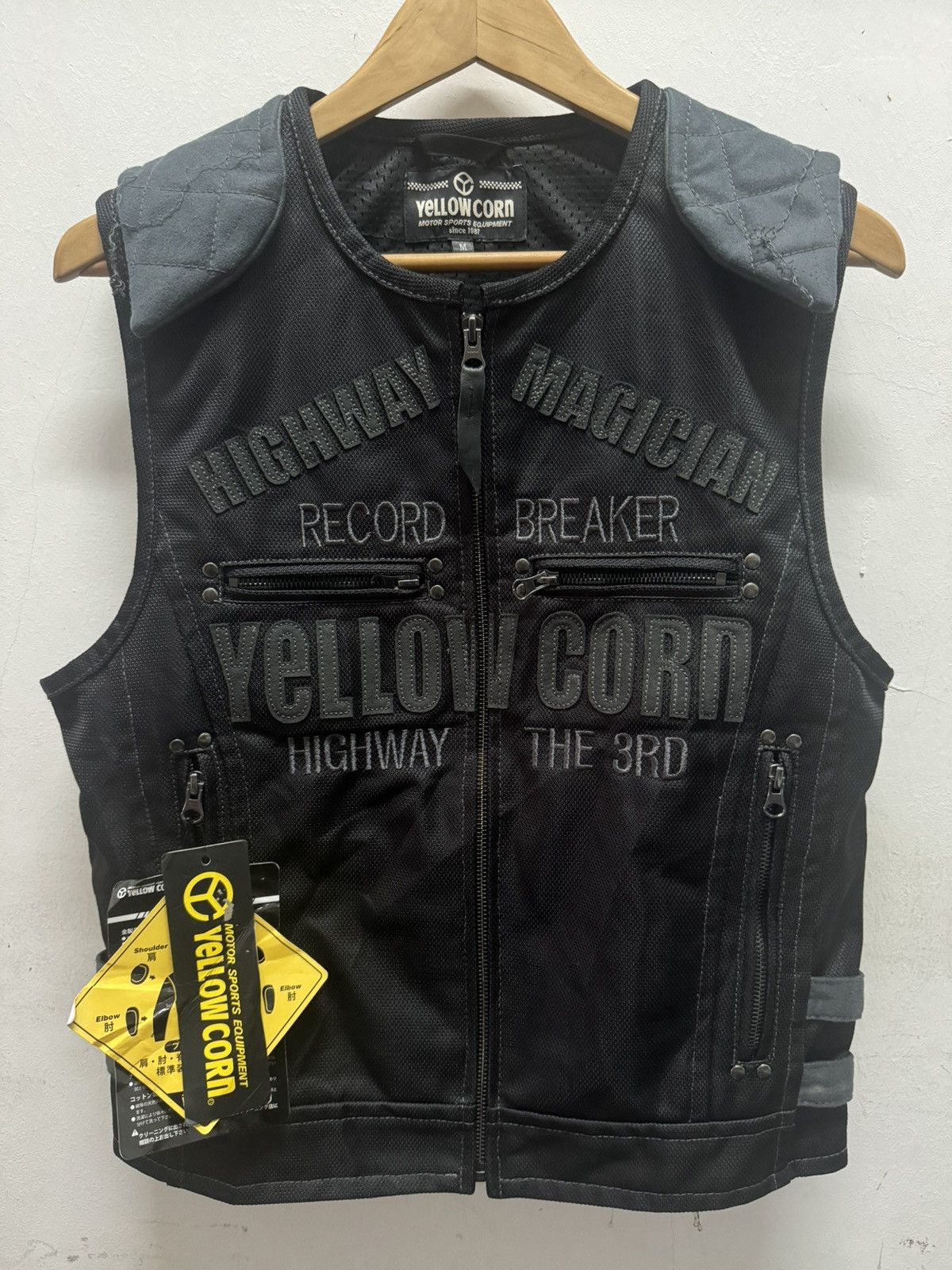 Yellow Corn Sleeveless Motorcycle Jacket