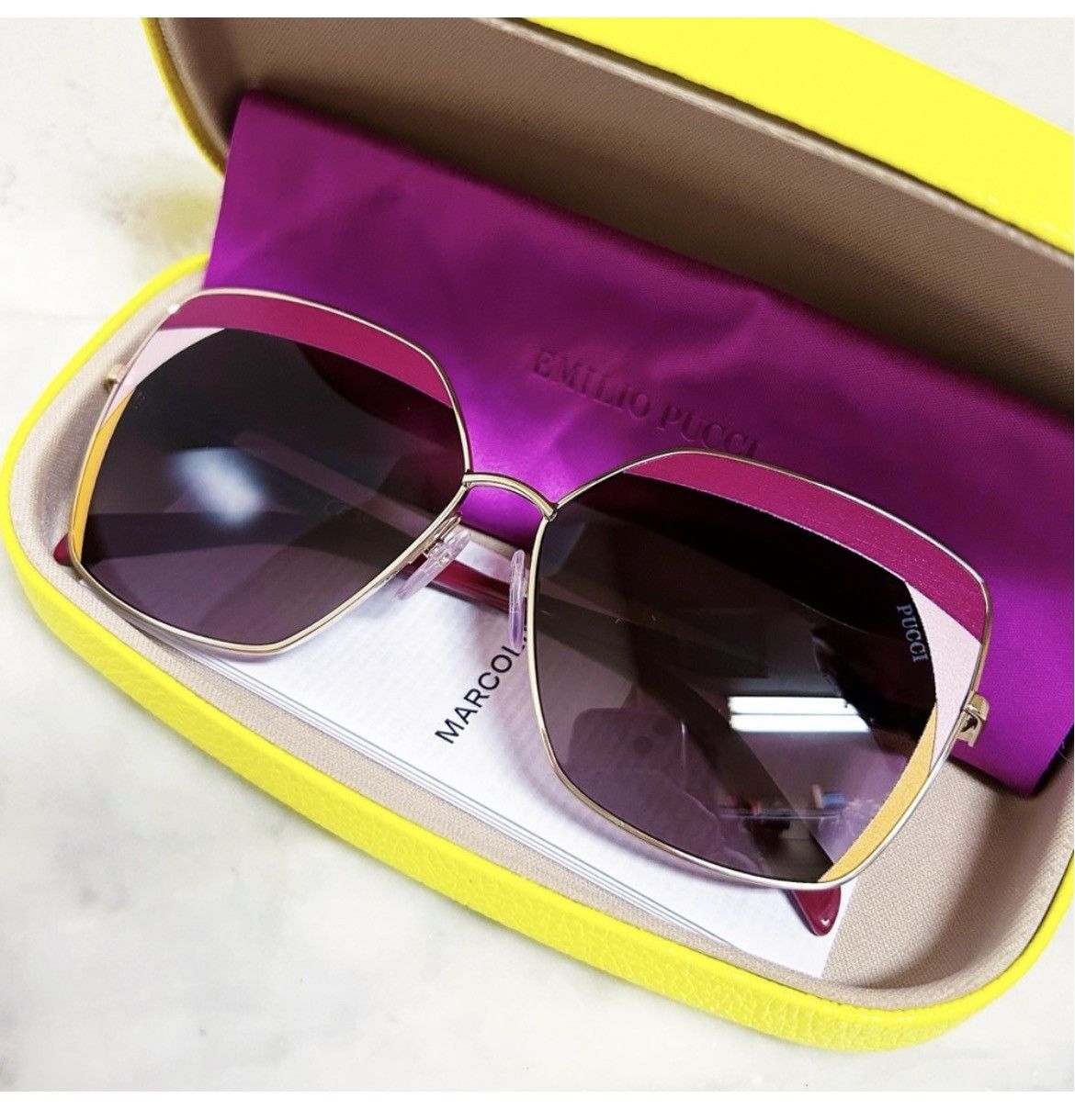 Emilio Pucci Authentic Emilio Pucci EP 0103 68T Womens Square Sunglasses Size ONE SIZE - 1 Thumbnail