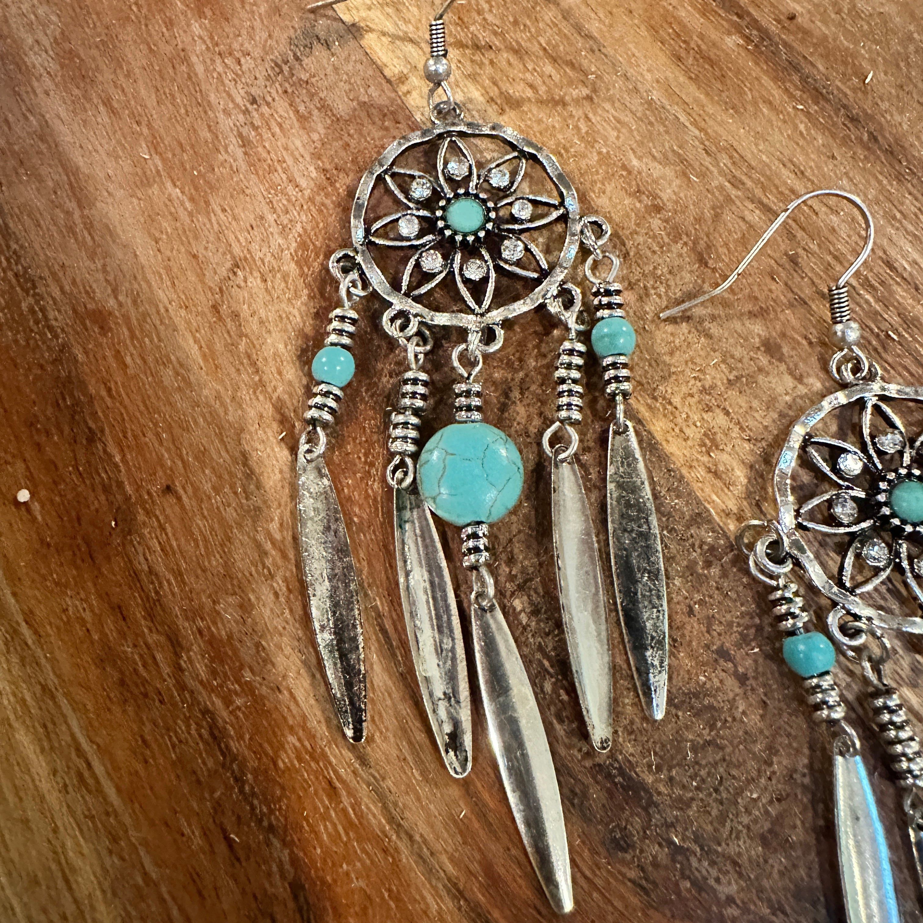 Other Bohemian Hippie Chic Dream Catcher Feather Drop Earrings | G Size ONE SIZE - 9 Thumbnail