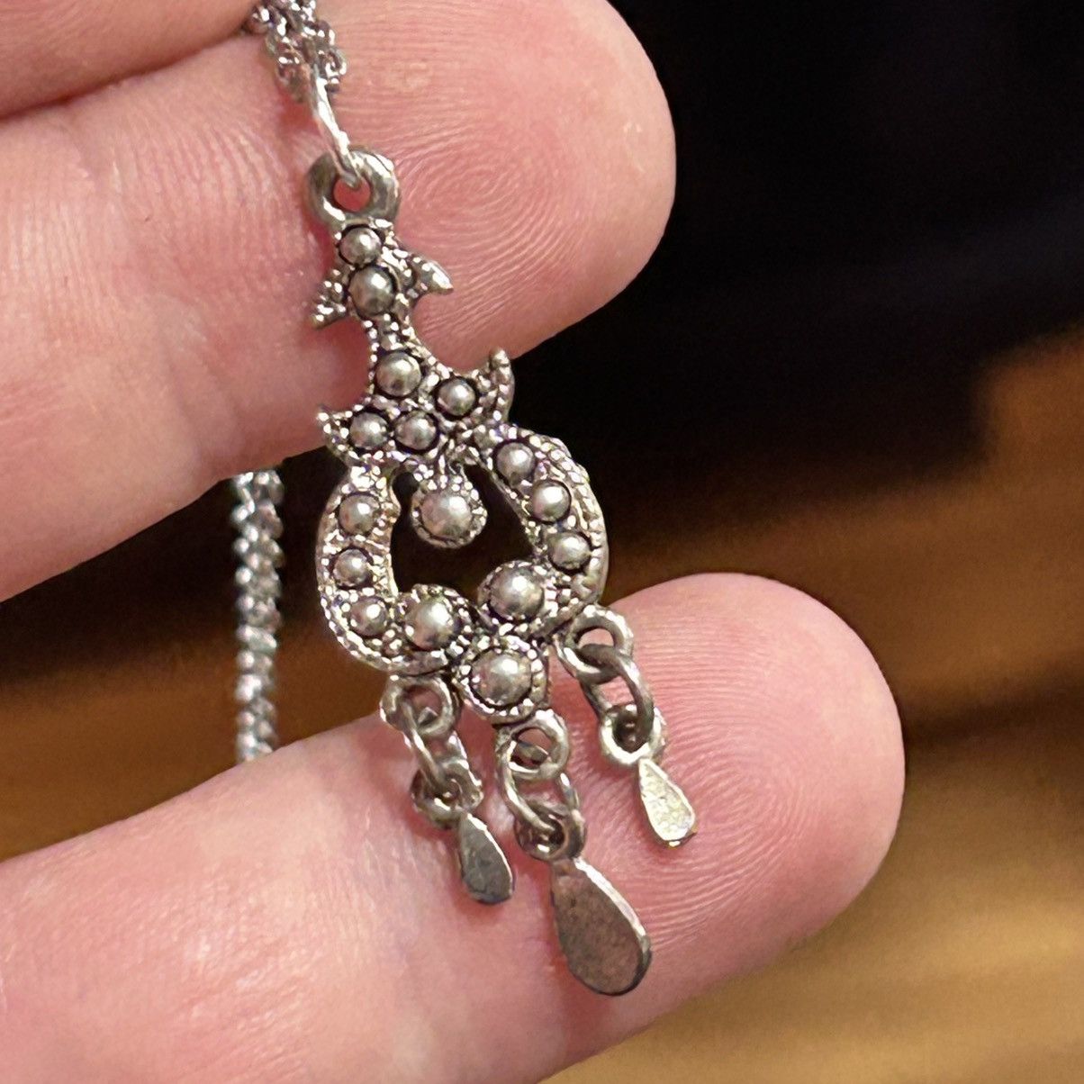 Handmade Handcrafted salvaged vintage chandelier pendant necklace Size ONE SIZE - 2 Thumbnail