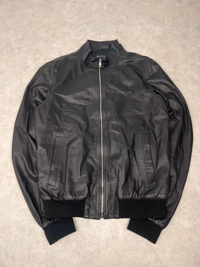 Gucci Gucci Black Leather Biker Jacket Size US M / EU 48-50 / 2 - 1 Thumbnail