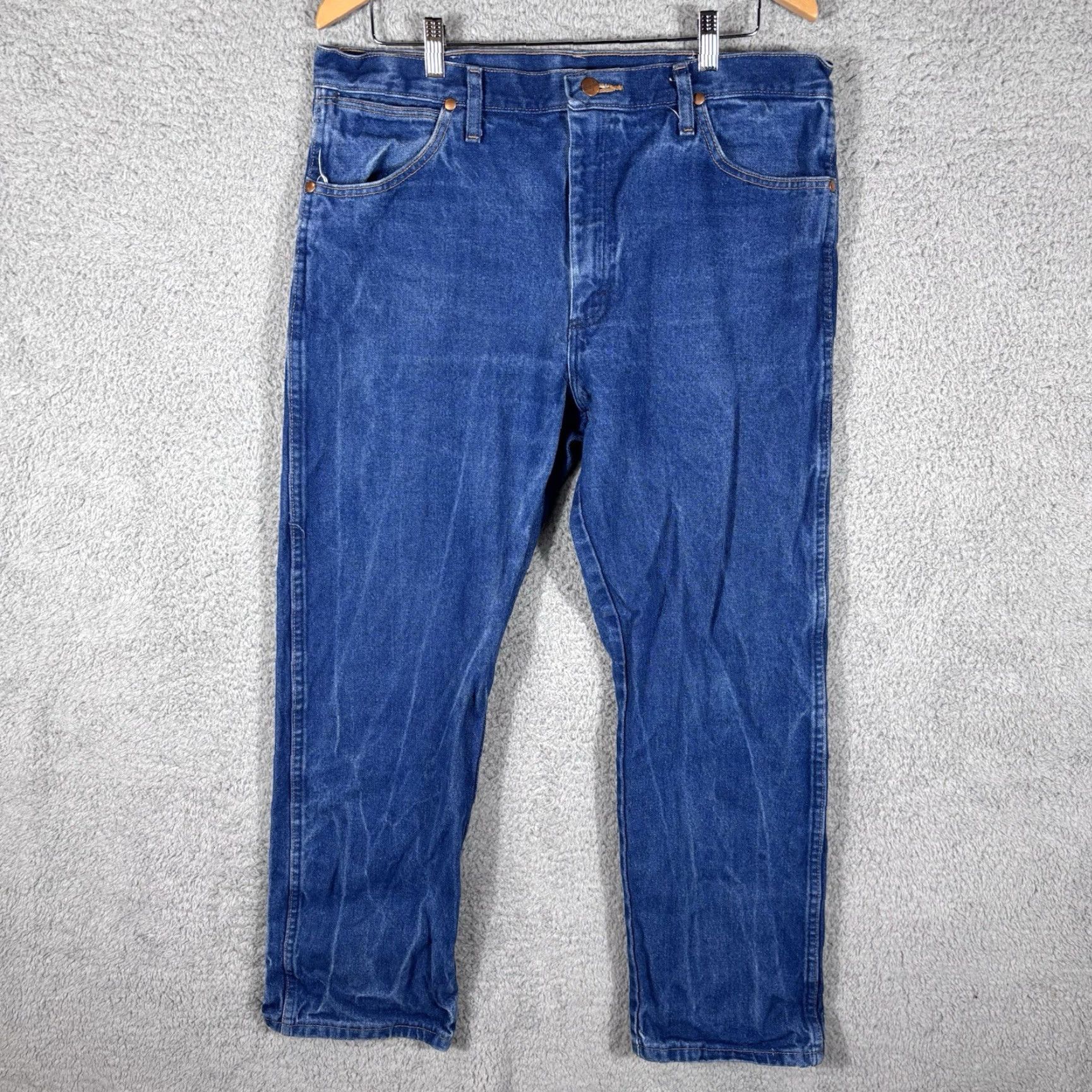Wrangler Wrangler Cowboy Cut Jeans Mens 36x30 Denim Blue Medium Wash 13MWZPW 5-Pocket Regular/Classic Cowboy Fit N/A Size US 36 / EU 52 - 2 Thumbnail