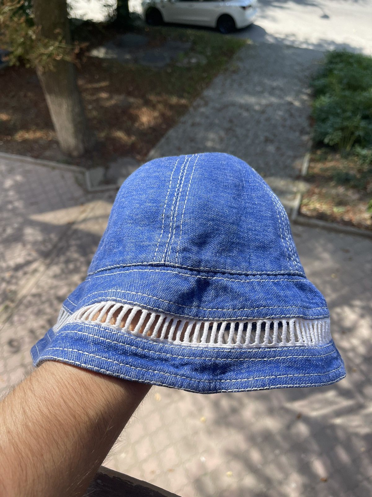 Vintage Vintage 90s bucket hat blue jean Size ONE SIZE - 4 Thumbnail