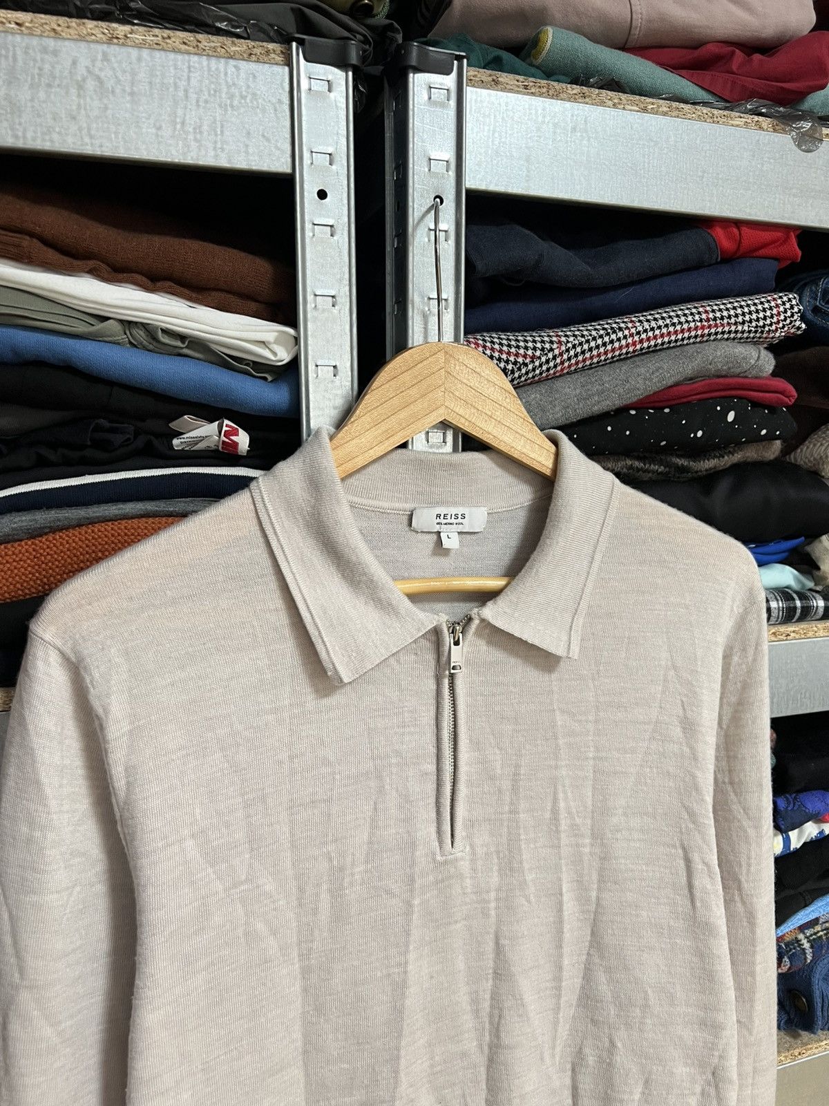 Reiss Reiss 1/4 Zip Wool Collared Sweater Long Sleeve Pullover L Size US L / EU 52-54 / 3 - 2 Thumbnail