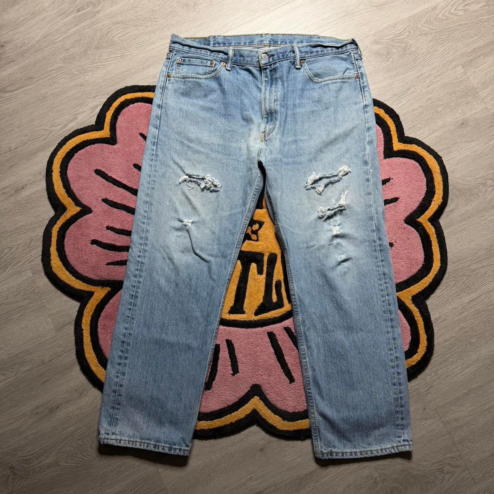 Levi's Levi’s Strauss 505 Regular Fit Distressed Denim Jeans 40x30 Size US 40 / EU 56 - 1 Thumbnail