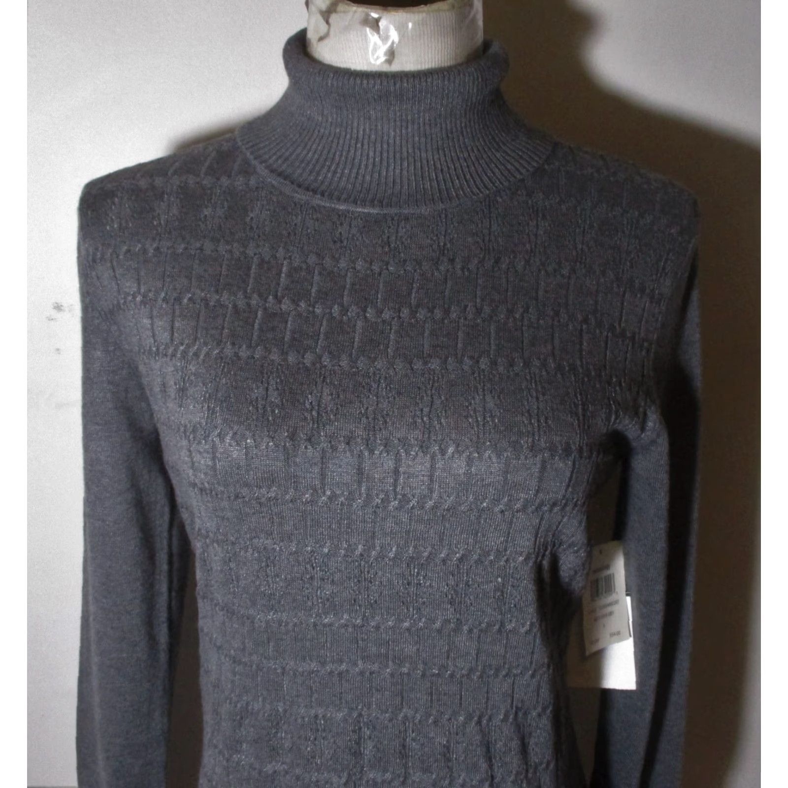 Vintage RETROLOGY Gray Rayon Long Sleeve Turtleneck Top Size S/P NWT Size S / US 4 / IT 40 - 2 Thumbnail