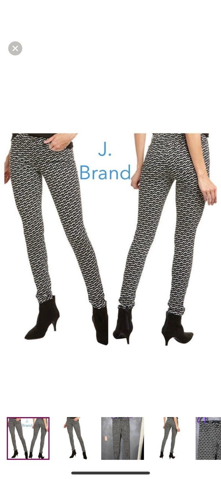 J Brand J Brand Berlin Print Super Skinny Jean mid rise geometric b Size 25" / US 0 / IT 36 - 1 Thumbnail