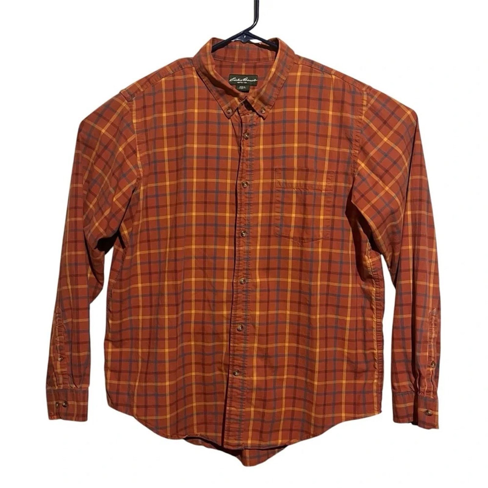 Eddie Bauer Eddie Bauer Shirt XL Orange Plaid Long Sleeve Button Up Size US XL / EU 56 / 4 - 1 Thumbnail