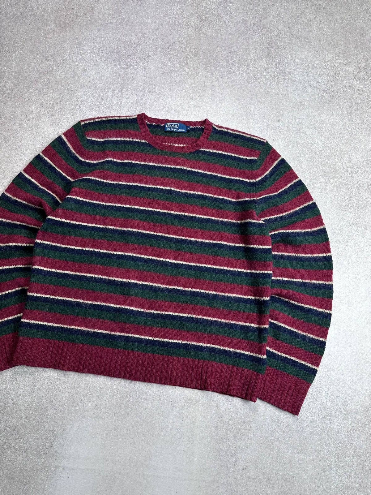 Polo Ralph Lauren Vintage Polo Ralph Lauren Striped Grunge Knit Sweater XL Men Size US XL / EU 56 / 4 - 2 Thumbnail