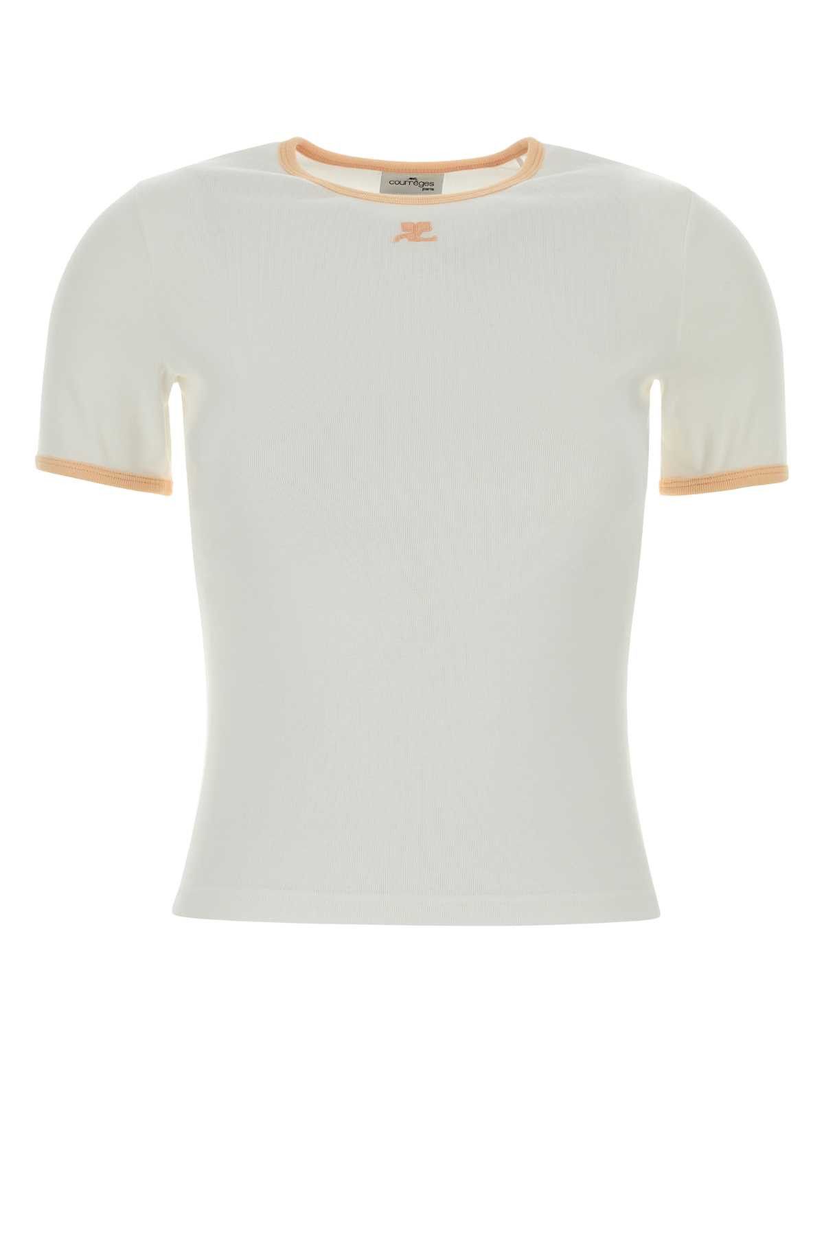 Courreges White Cotton T-Shirt Size S / US 4 / IT 40 - 1 Thumbnail