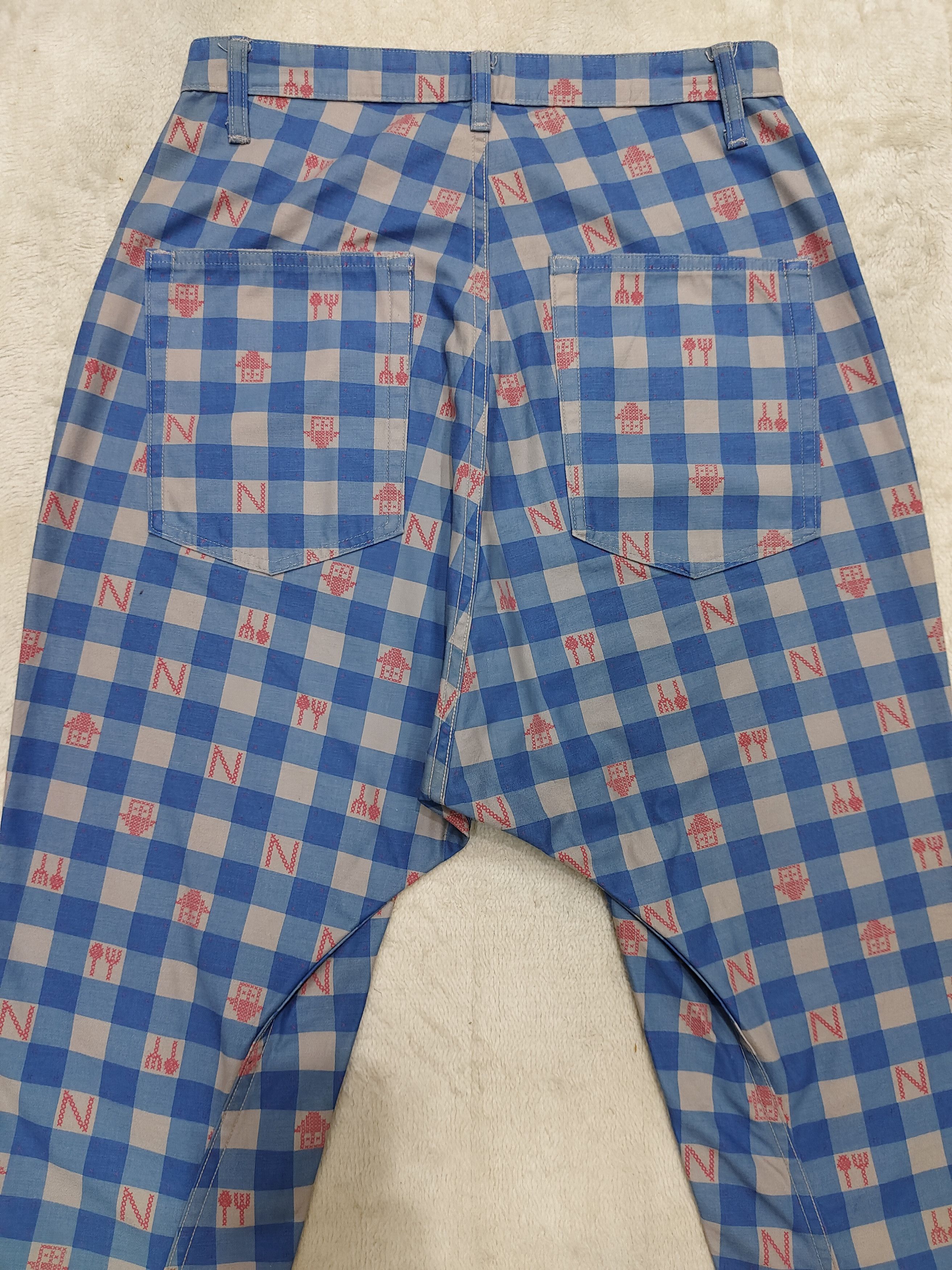 Ne-Net 🇯🇵Ne-Net🇯🇵 Plaid Drop Crotch Reversibel Trousers Size 30" / US 8 / IT 44 - 4 Thumbnail