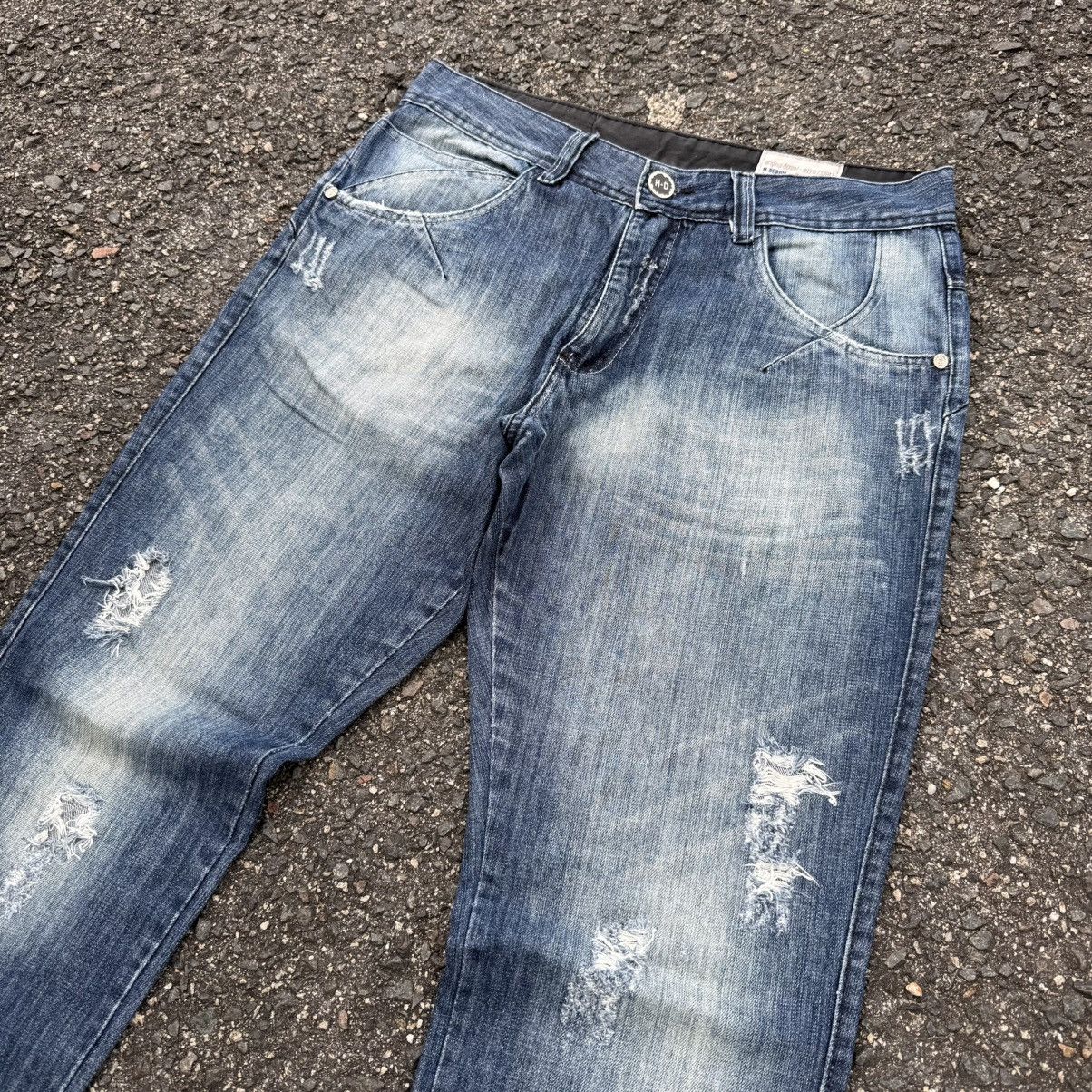 Japanese Brand VINTAGE H-DUROM FADED RIPPEP DENIM JEAN PANTS Size US 35 - 5 Thumbnail