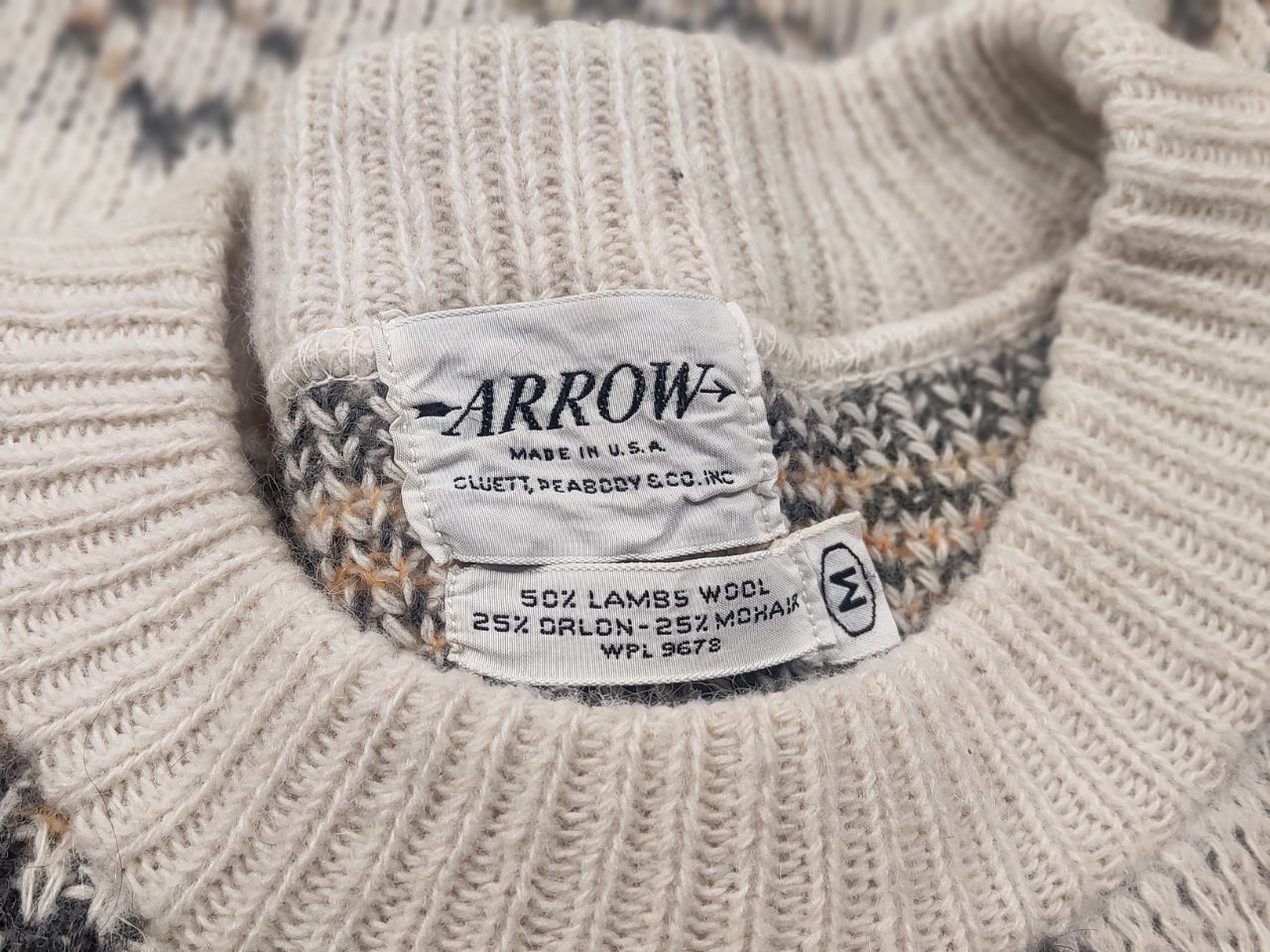 Arrow Arrow Vintage 70's Wool blend Pattern Knit Sweater USA Made Size US S / EU 44-46 / 1 - 15 Thumbnail