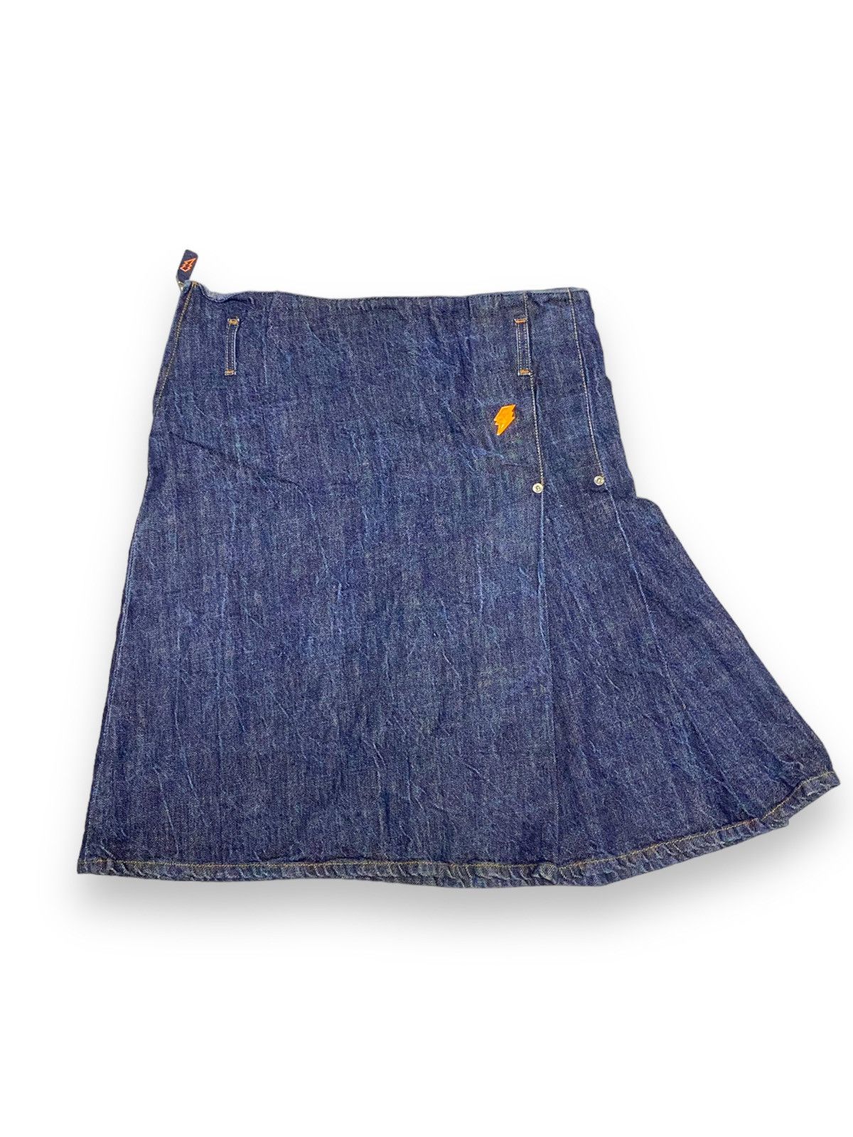image of W Lt Walter Van Beirendonck W&lt Denim Skirt in Blue, Women's (Size 32)