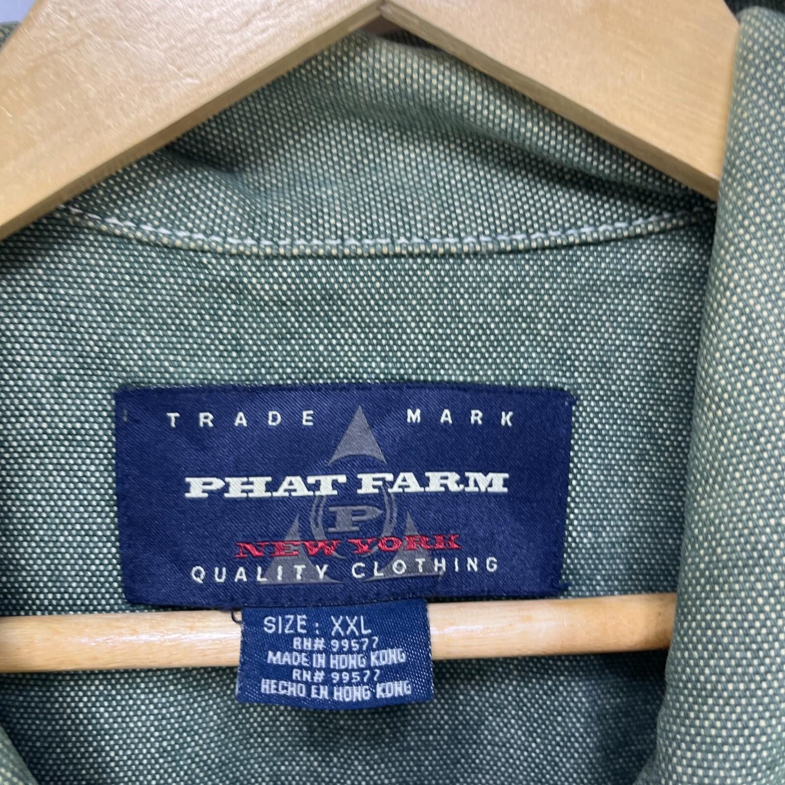 Phat Farm Vintage Y2K Phat Farm Denim Jacket Size 2XL Baggy Green Size US XXL / EU 58 / 5 - 4 Thumbnail