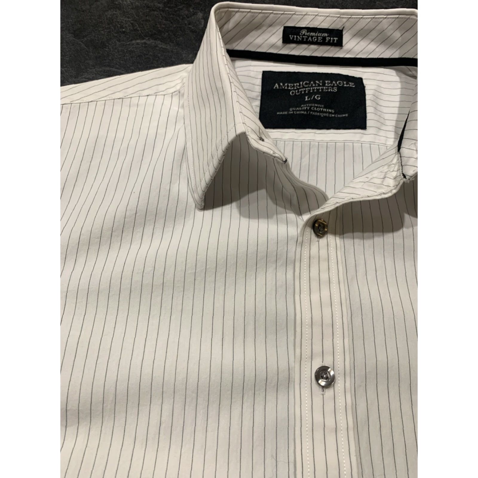 American Eagle Outfitters American Eagle Outfitters Button-Up Shirt Men’s Large Long Sleeve Striped White Casual Modern Size US L / EU 52-54 / 3 - 5 Thumbnail