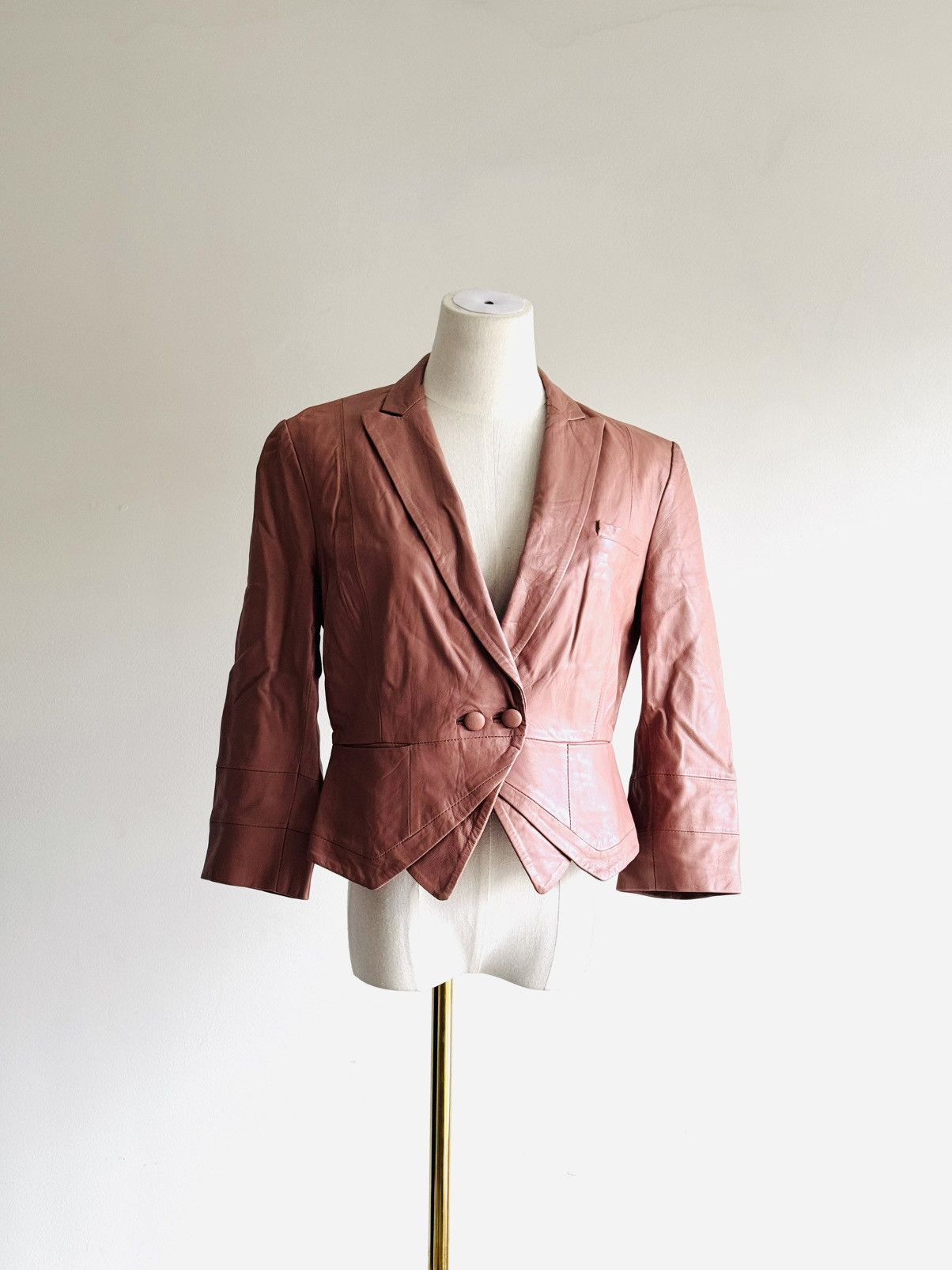 Kenzo Kenzo Lambskin Leather rose cropped blazer sz 42 Size M / US 6-8 / IT 42-44 - 1 Thumbnail