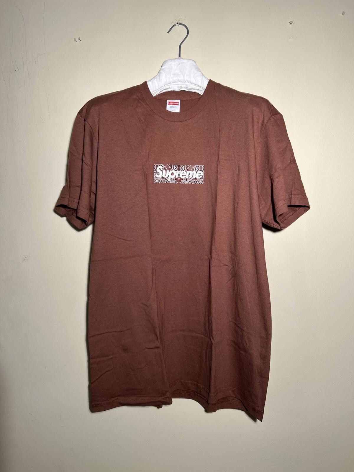 Supreme FW19 Supreme Bandana Box Logo Tee Brown L 2019 Size US L / EU 52-54 / 3 - 2 Thumbnail