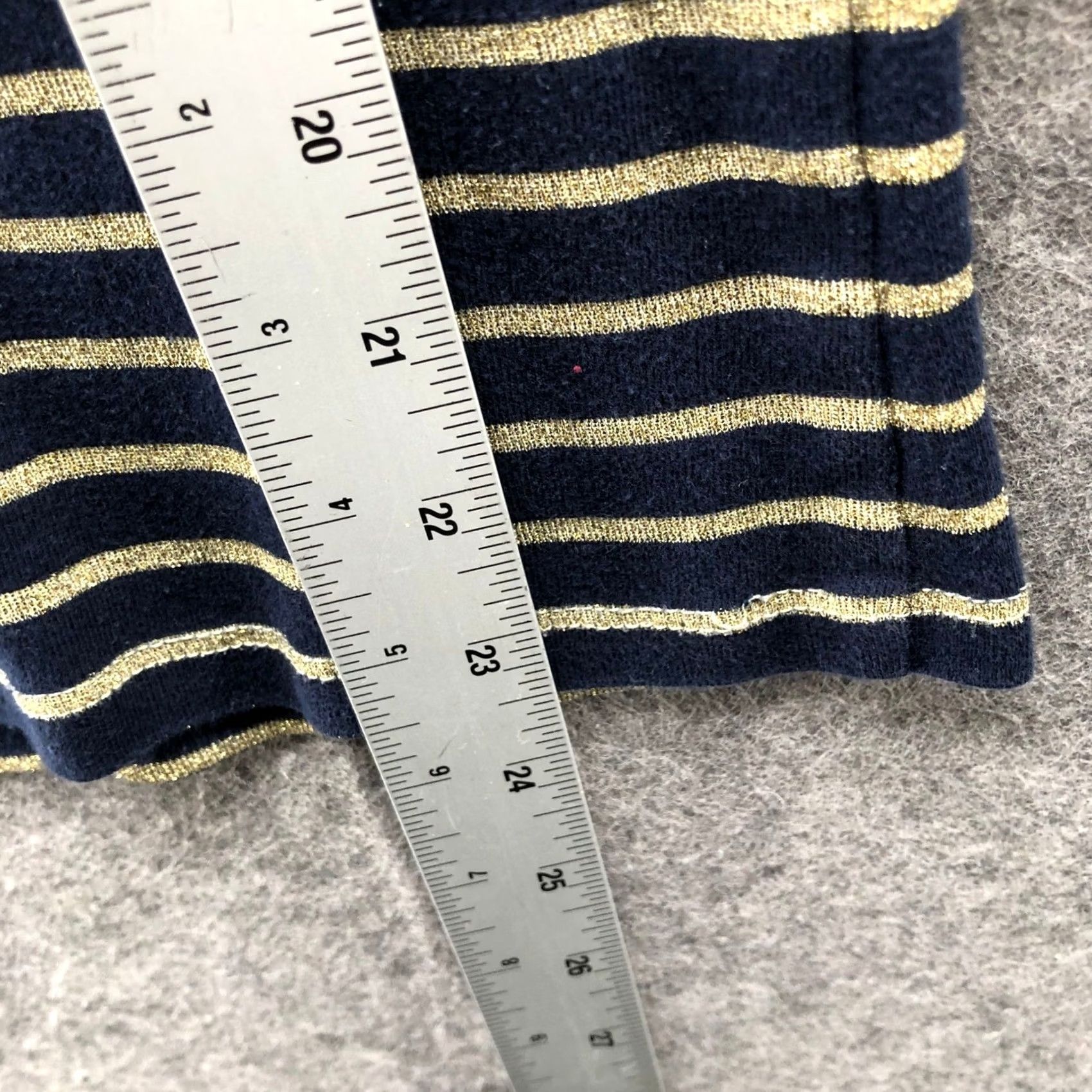Ralph Lauren VINTAGE Lauren Ralph Lauren Henley Short Sleeve T Shirt Womens L Blue Gold Striped Size L / US 10 / IT 46 - 7 Thumbnail