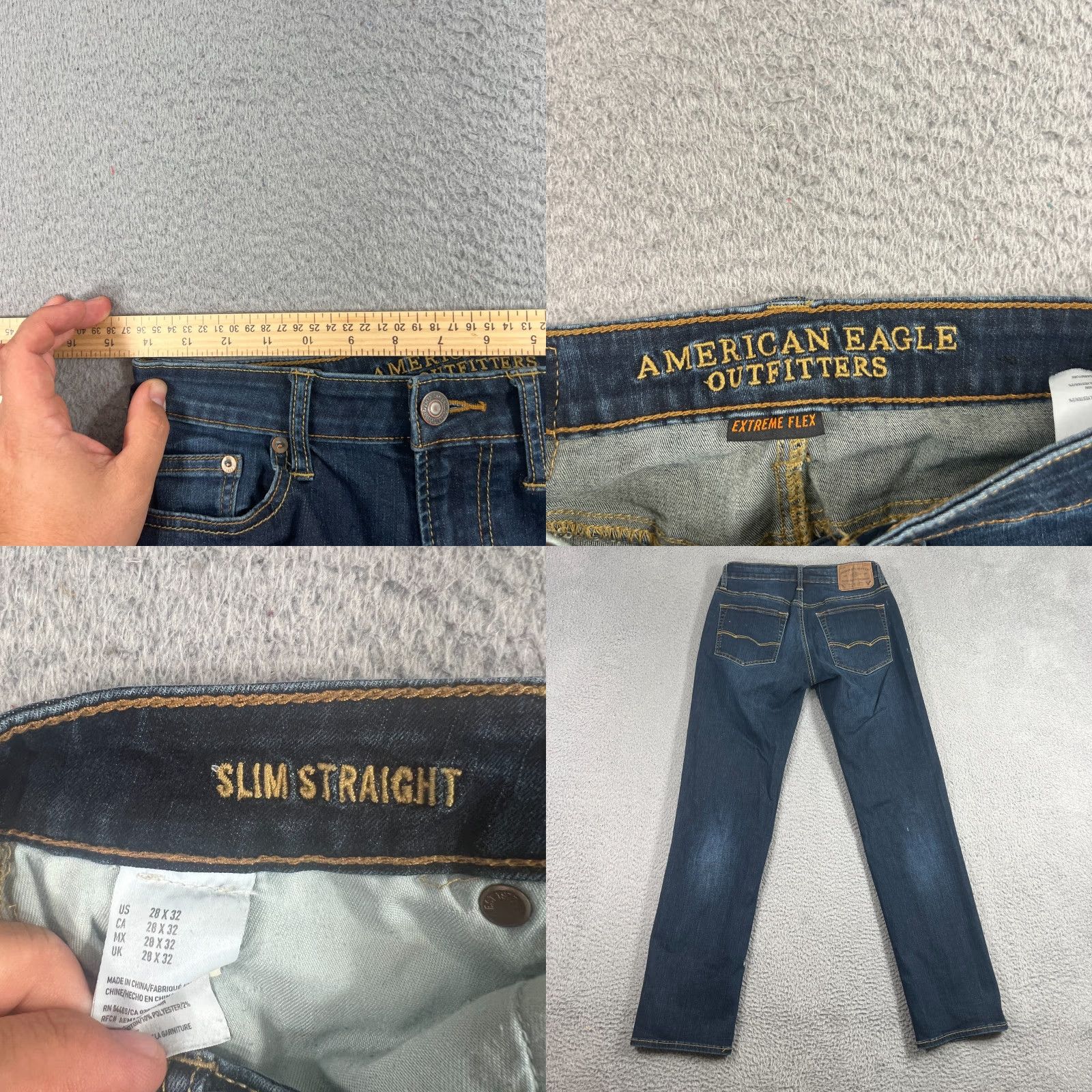 American Eagle Outfitters American Eagle Jeans Mens Slim Straight 28x32 Blue Airflex Stretch Denim Pants Cotton Polyester Denim Jeans Brand American Eagle Outfitters Size US 28 / EU 44 - 8 Thumbnail
