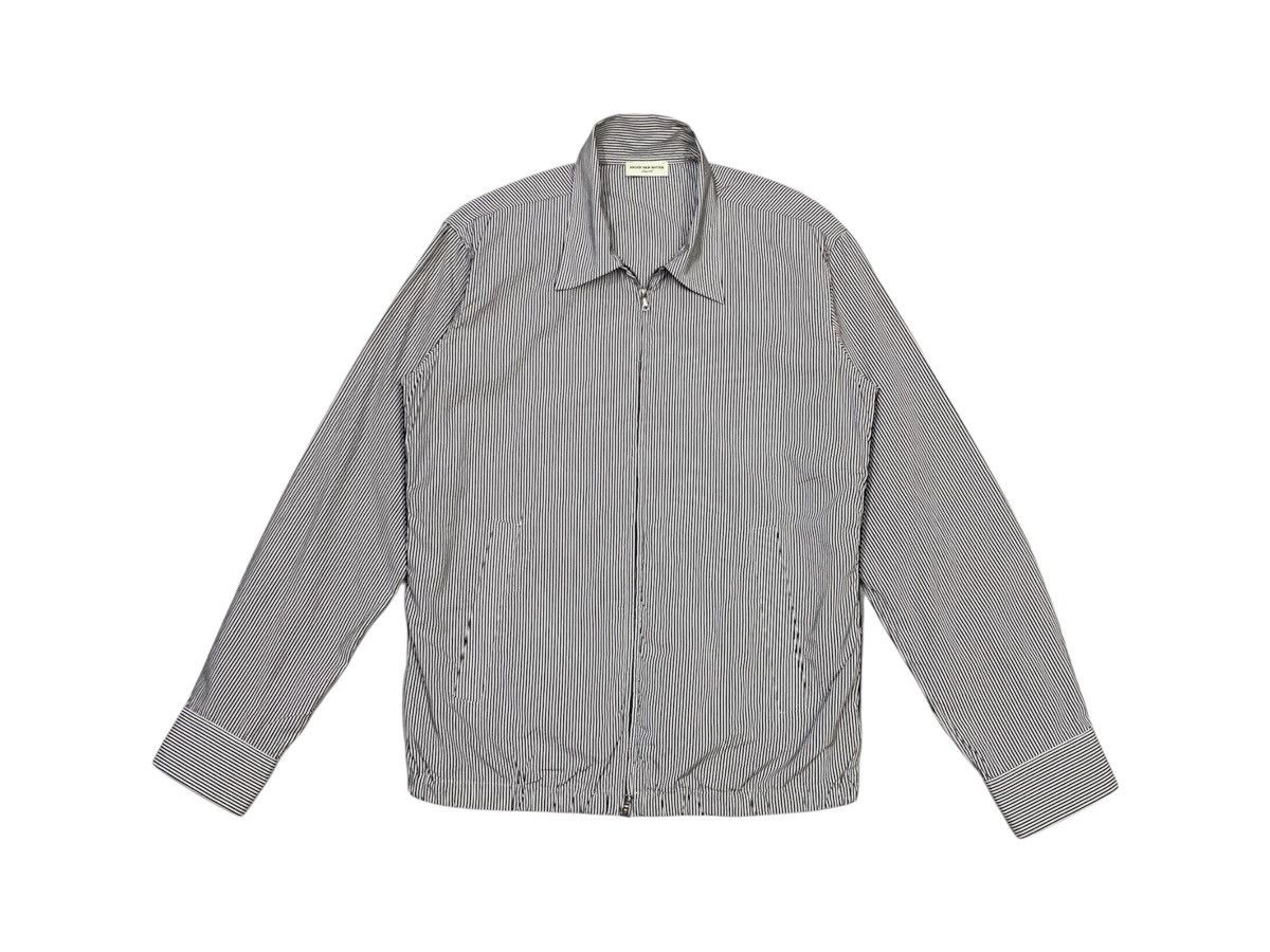 Dries Van Noten Dries Van Noten Charcoal Stripe Thin Cotton Jacket Size L / US 10 / IT 46 - 1 Thumbnail