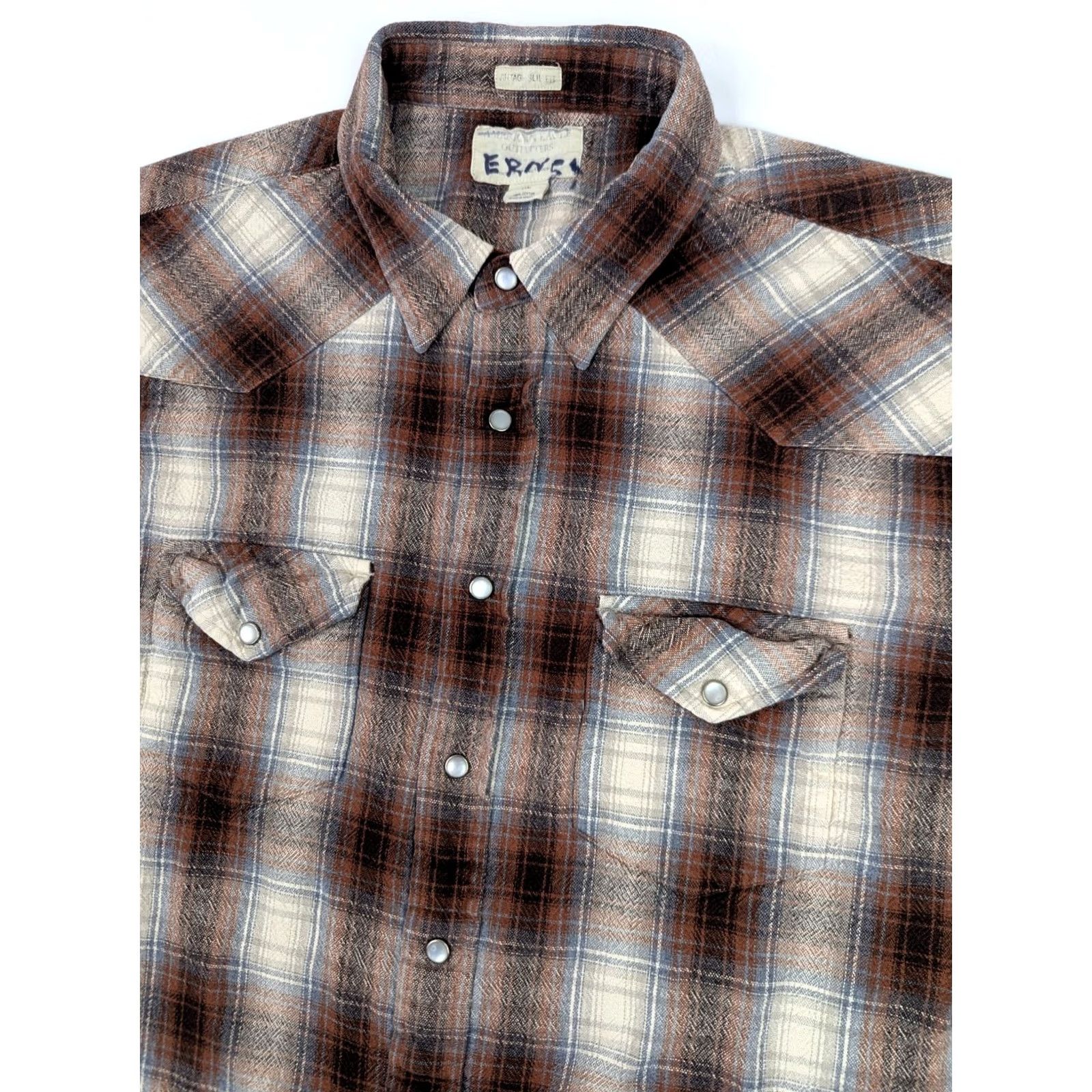 American Eagle Outfitters American Eagle Outfitters Slim Fit Pearl Snap Flannel Shirt Men XL – Rustic Plaid, Orange, Button-Up, Casual, Vintage2 Size US XL / EU 56 / 4 - 2 Thumbnail