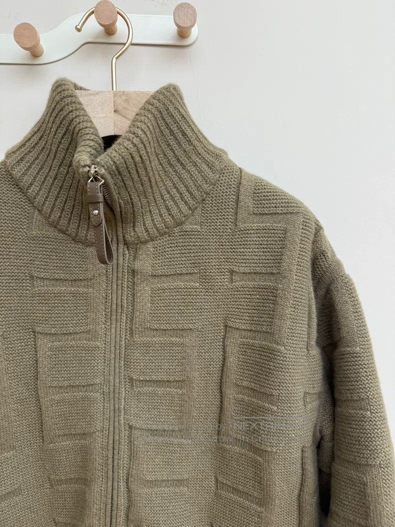 Hermes Hermes Solid Color Texture Knit Zip-Up Casual Jacket, Brow Size XS / US 0-2 / IT 36-38 - 2 Thumbnail