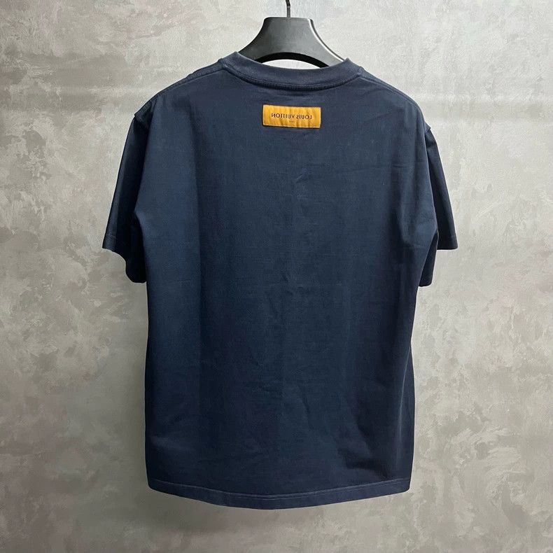 Louis Vuitton Louis Vuitton Navy Embroidered Logo Solid Short Sleeve 250 Size US L / EU 52-54 / 3 - 5 Thumbnail