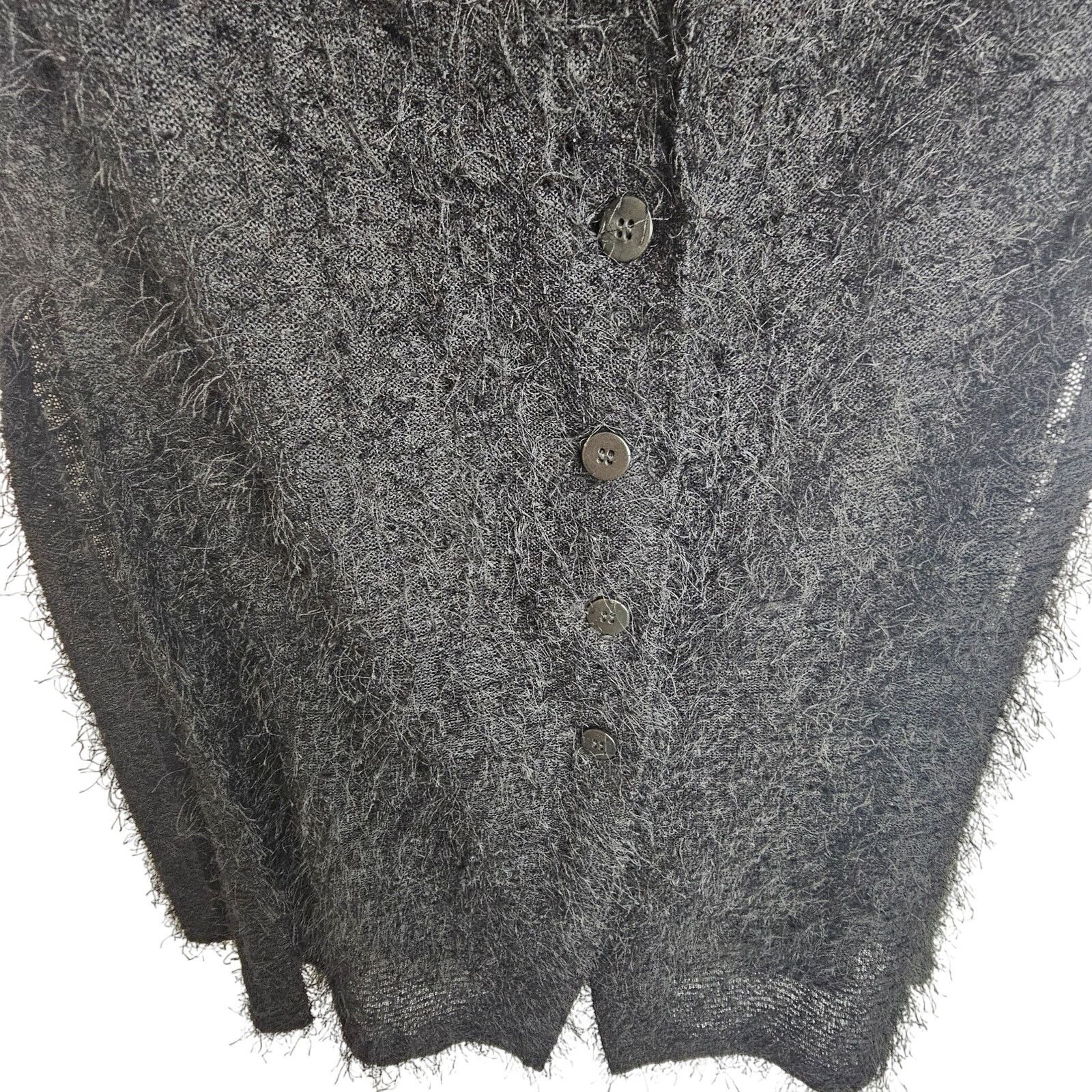 HARAGO VTG Harari Silk Blouse S Black Eyelash Sleeveless Whimsygoth Size S / US 4 / IT 40 - 3 Thumbnail