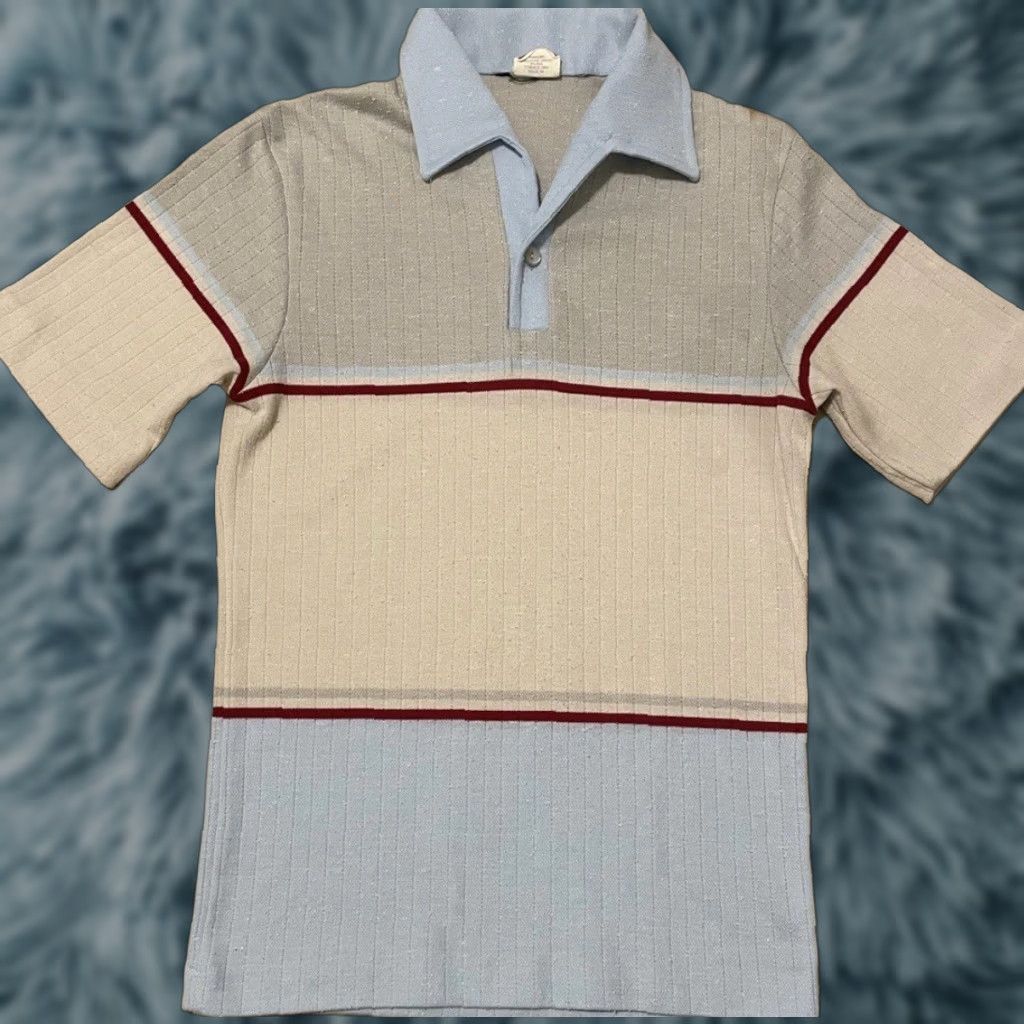 Vintage VINTAGE California Striped Polo Shirt XS Men Button-Up Short Sleeve Blue 70s 60s Surf Skate Grunge Retro Vaporwave Ocean Pacific USA Size US XS / EU 42 / 0 - 1 Thumbnail