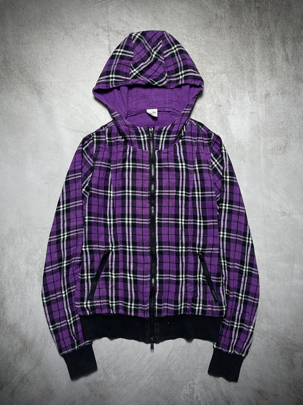 Japanese Brand 2000’s Artemis - LGB Style Plaid Hooded Jacket Size US XS / EU 42 / 0 - 1 Thumbnail