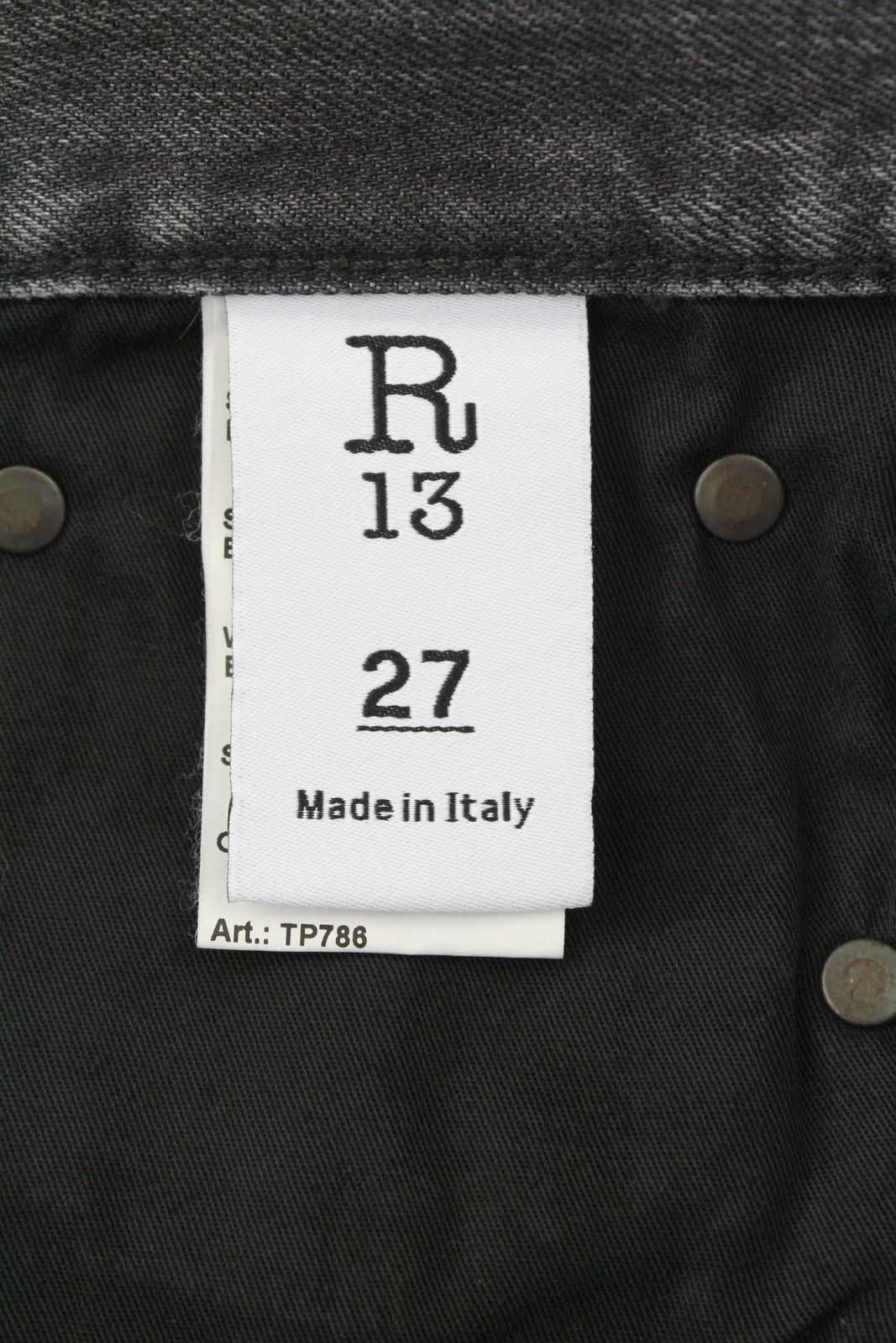 R13 BOYFRIEND 27 Wilson Black Whiskers Faded PS25 86677 Size 27" / US 4 / IT 40 - 7 Thumbnail
