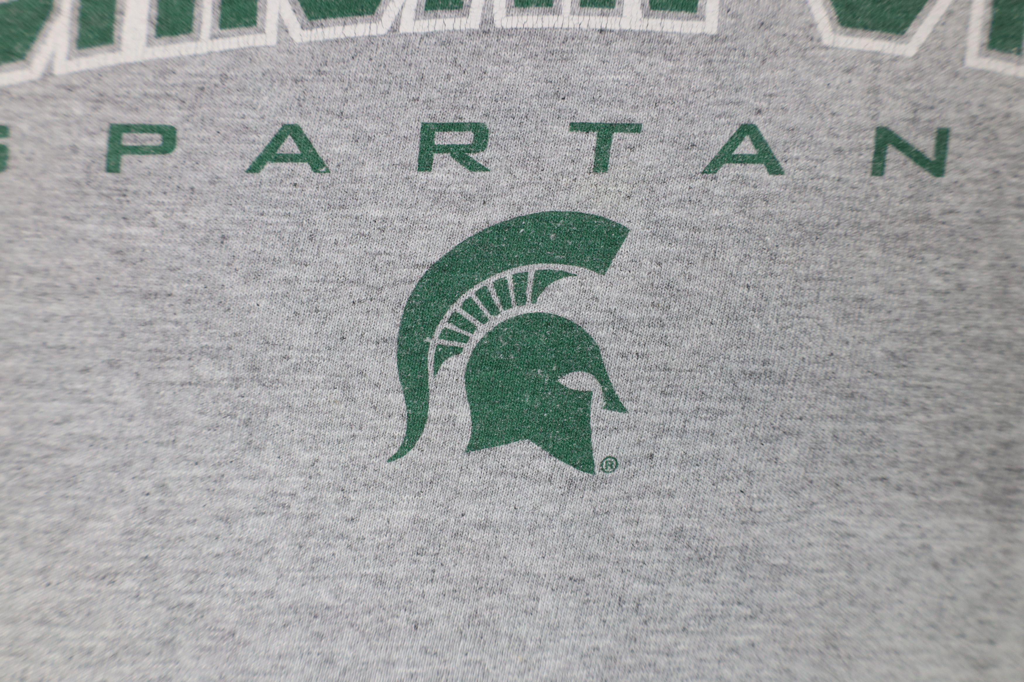 Vintage Vintage 90s Y2K Michigan State University T-Shirt Gray Size US L / EU 52-54 / 3 - 5 Thumbnail