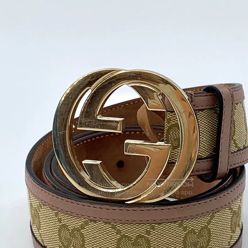 Gucci Gucci Brown logo jacquard double G smooth buckle belt Size ONE SIZE - 3 Thumbnail