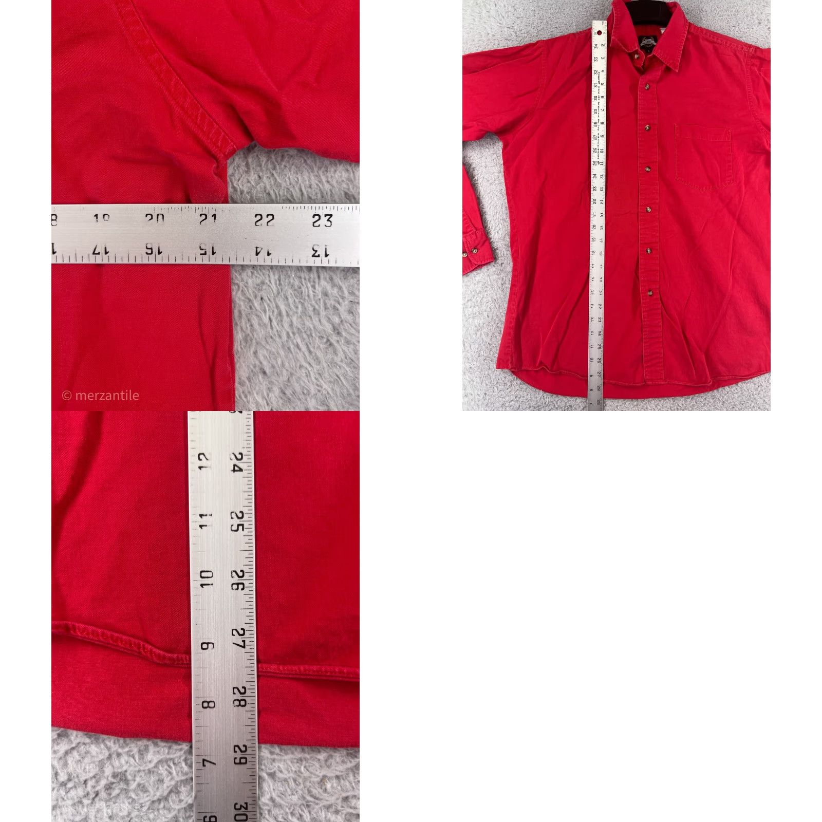Lee Lee Shirts Mens Large Red Long Sleeve Button Up 100% Cotton Pockets Twill Durable Size US L / EU 52-54 / 3 - 9 Thumbnail