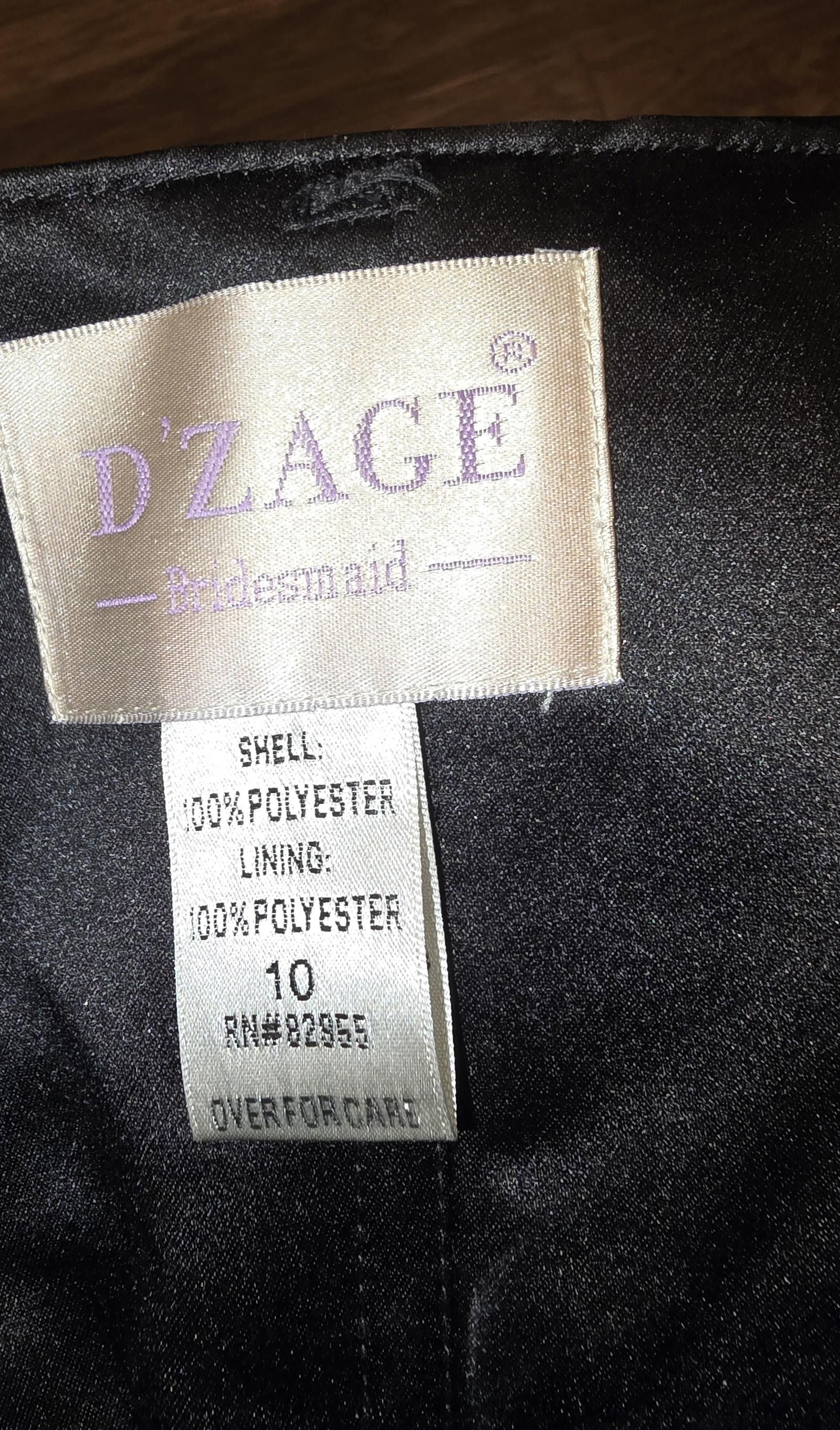 Designer Elegant D'ZAGE Black Strapless Bridesmaid Dress, Size 10 Size L / US 10 / IT 46 - 5 Thumbnail